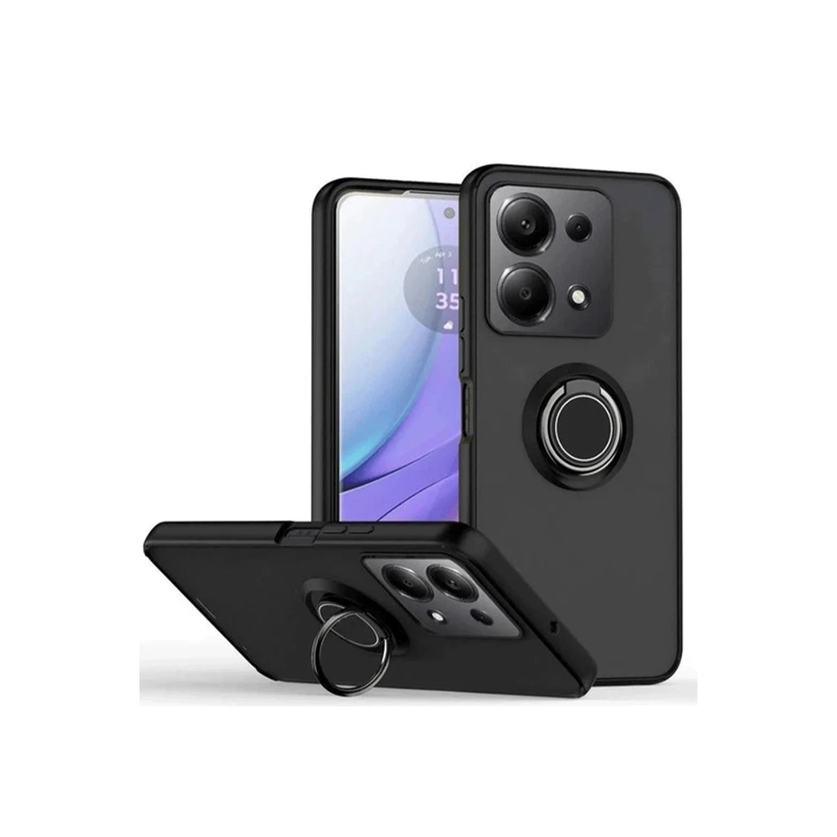 Newface Xiaomi Redmi Note 13 Pro 5G Kılıf Montreal Yüzüklü Silikon Kapak - Siyah — görsel 2
