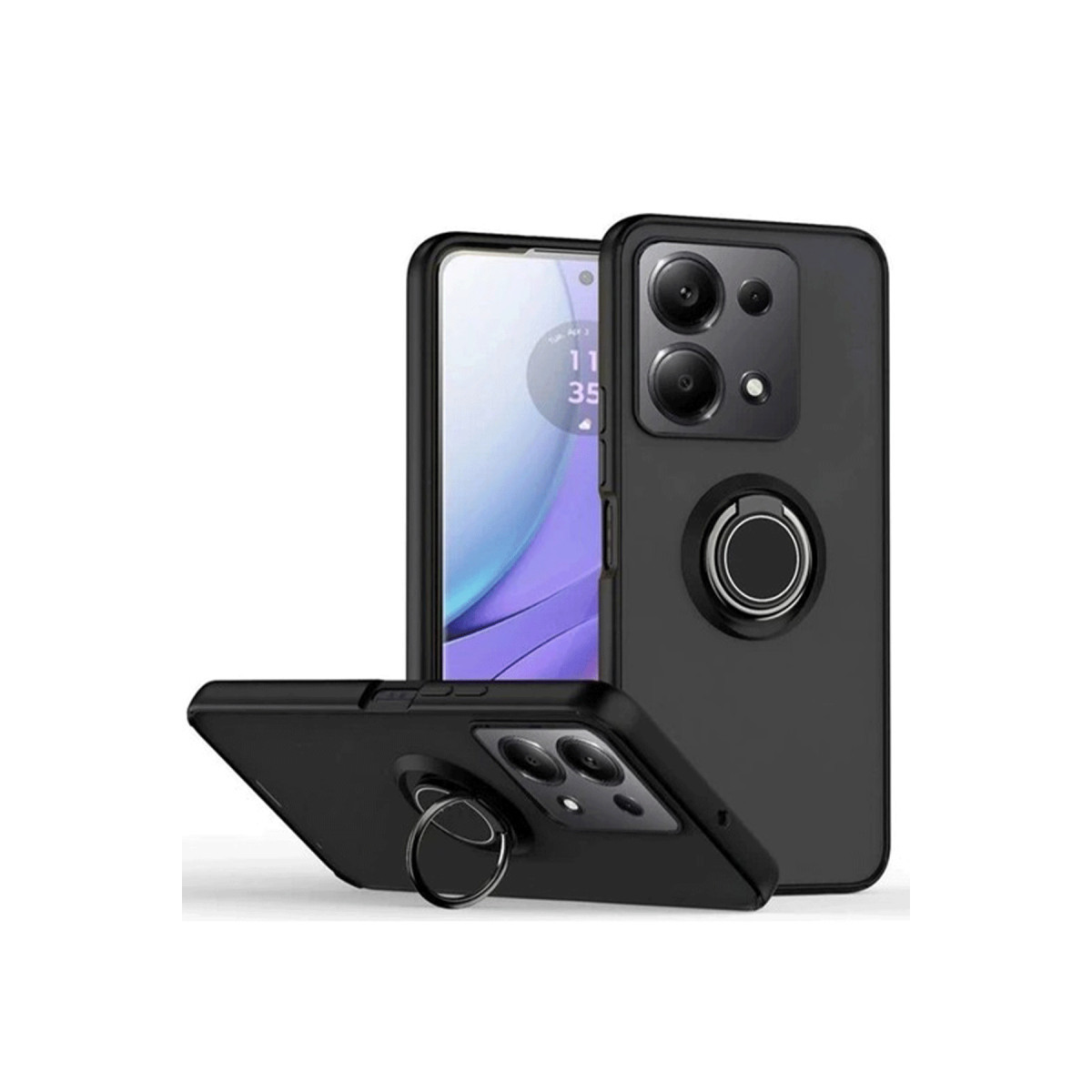 Newface Xiaomi Redmi Note 13 Pro 5G Kılıf Montreal Yüzüklü Silikon Kapak - Siyah — görsel 3
