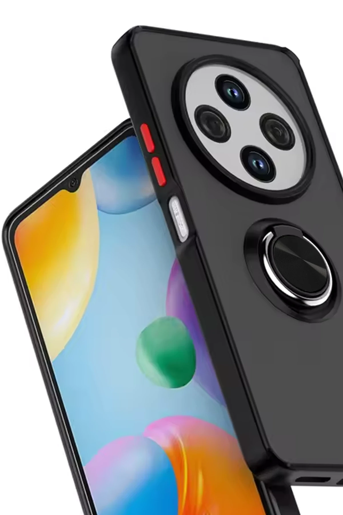 Newface Xiaomi Redmi 14C Kılıf Montreal Yüzüklü Silikon Kapak - Siyah