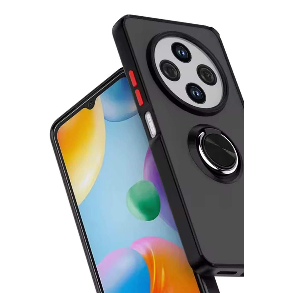 Newface Xiaomi Redmi 14C Kılıf Montreal Yüzüklü Silikon Kapak - Siyah — görsel 4