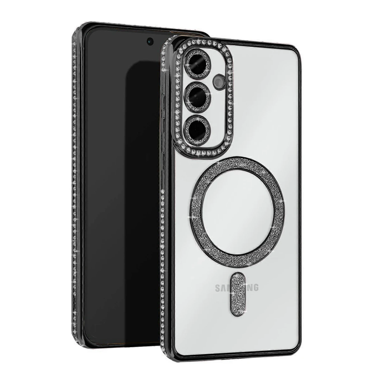Newface Samsung Galaxy S25 Plus Kılıf Joke Simli Magneticsafe Kılıf - Siyah — görsel 3