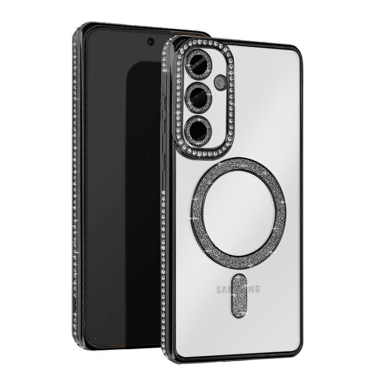Newface Samsung Galaxy S25 Plus Kılıf Joke Simli Magneticsafe Kılıf - Siyah — görsel 5