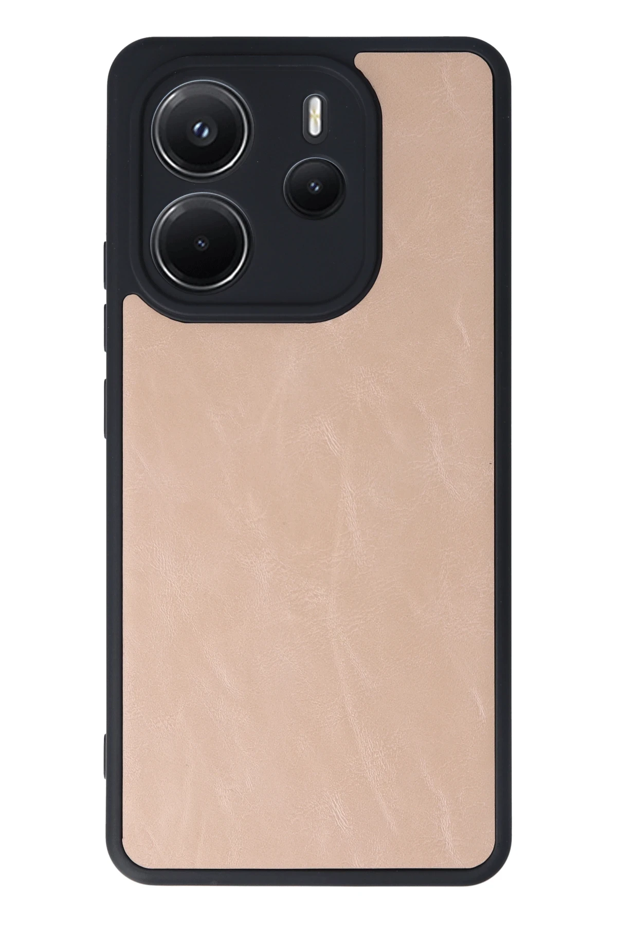 Newface Xiaomi Redmi Note 14 4G Kılıf Aras Deri Kapak - Pudra