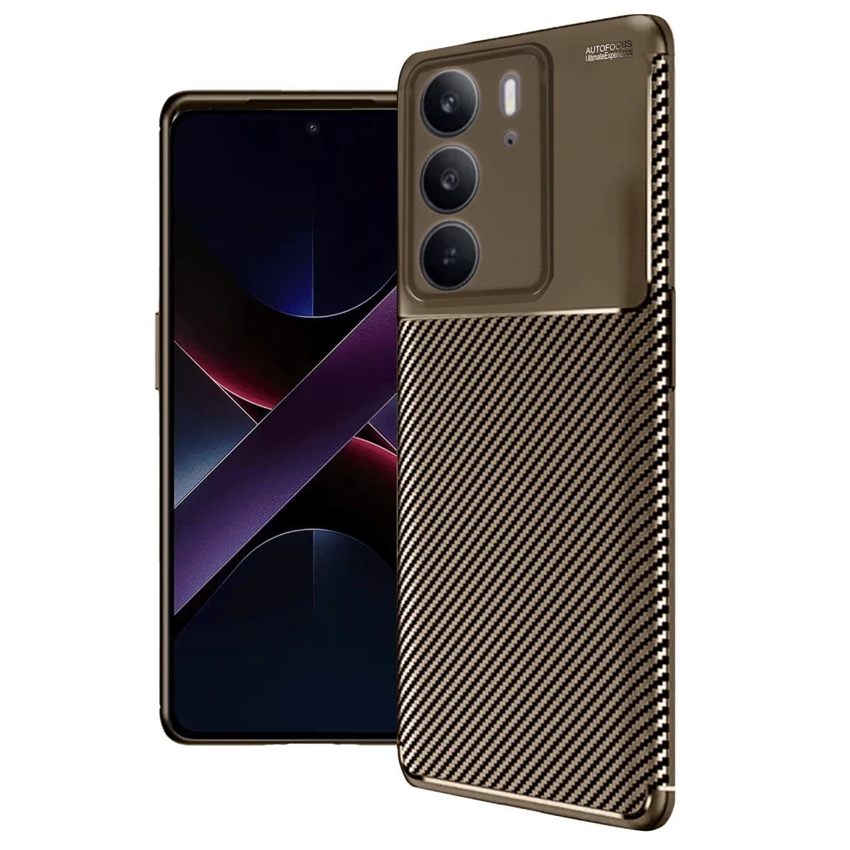 Newface Realme C75 4G Auto Focus Karbon Kapak - Kahverengi — görsel 4
