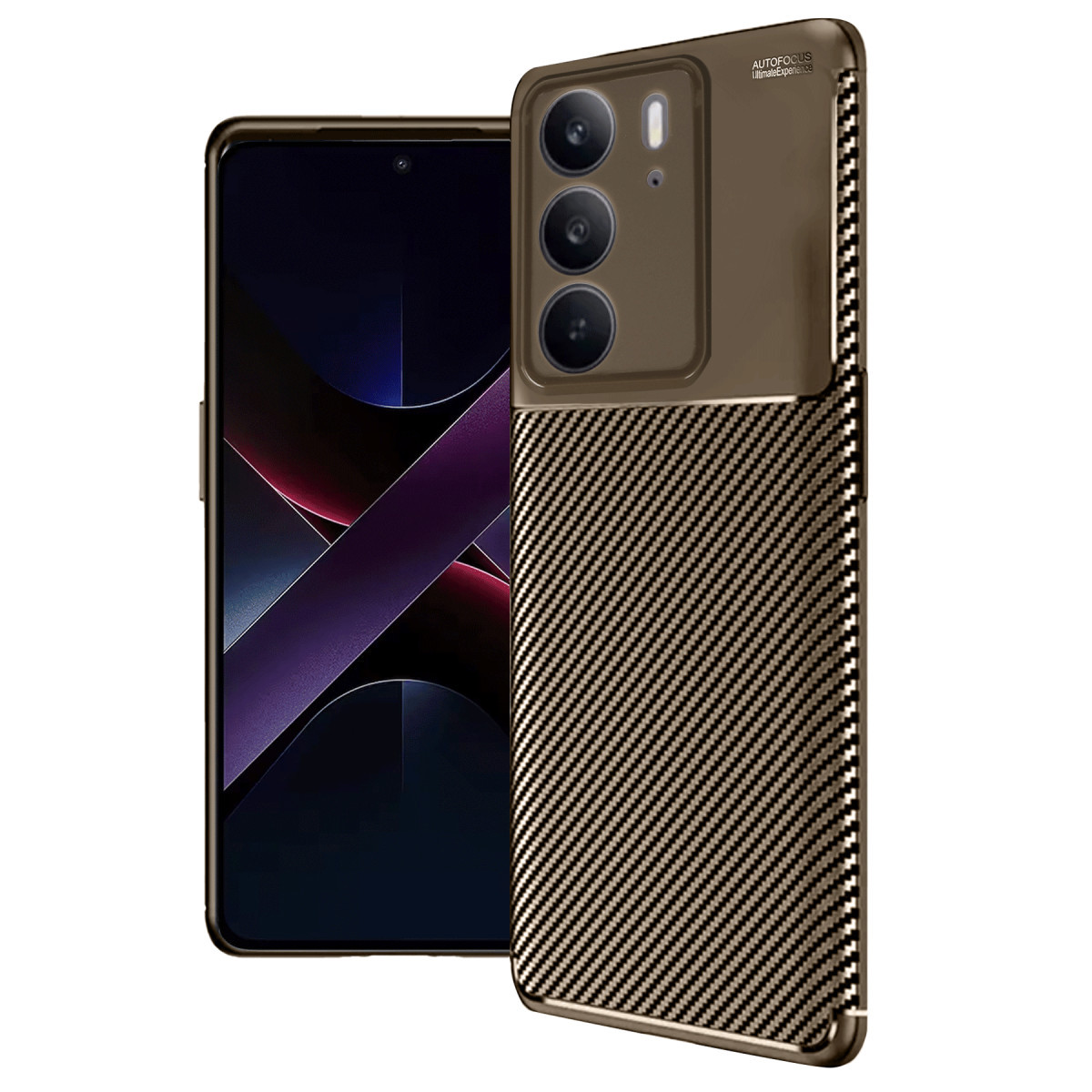 Newface Realme C75 4G Auto Focus Karbon Kapak - Kahverengi — görsel 7
