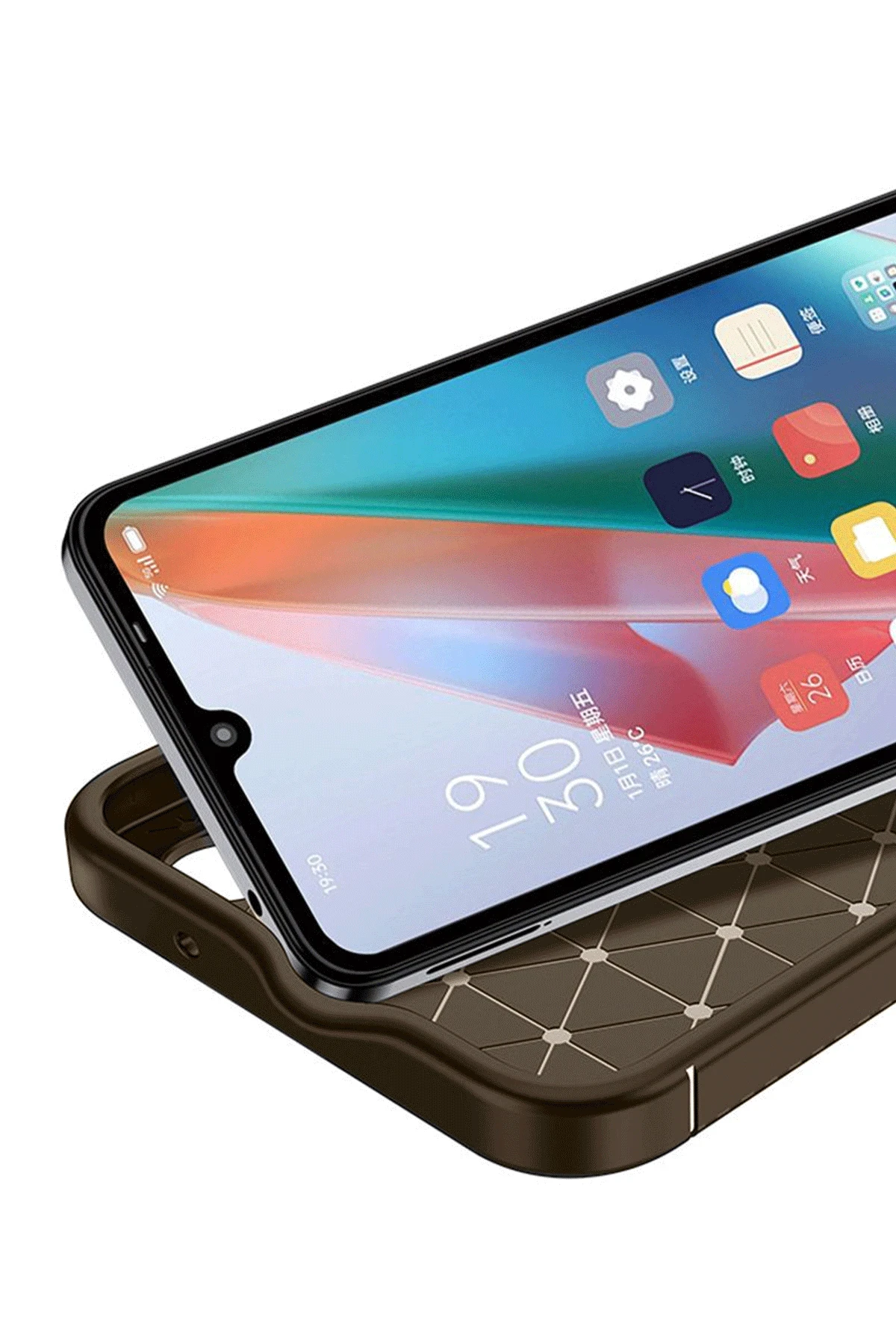 Newface Realme C75 4G Auto Focus Karbon Kapak - Kahverengi — görsel 3