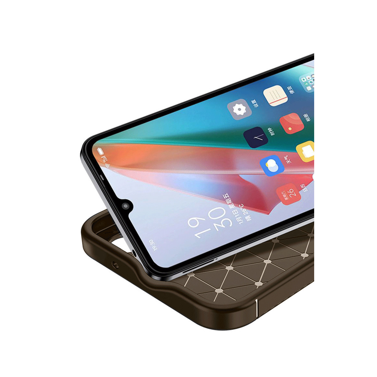 Newface Realme C75 4G Auto Focus Karbon Kapak - Kahverengi — görsel 9
