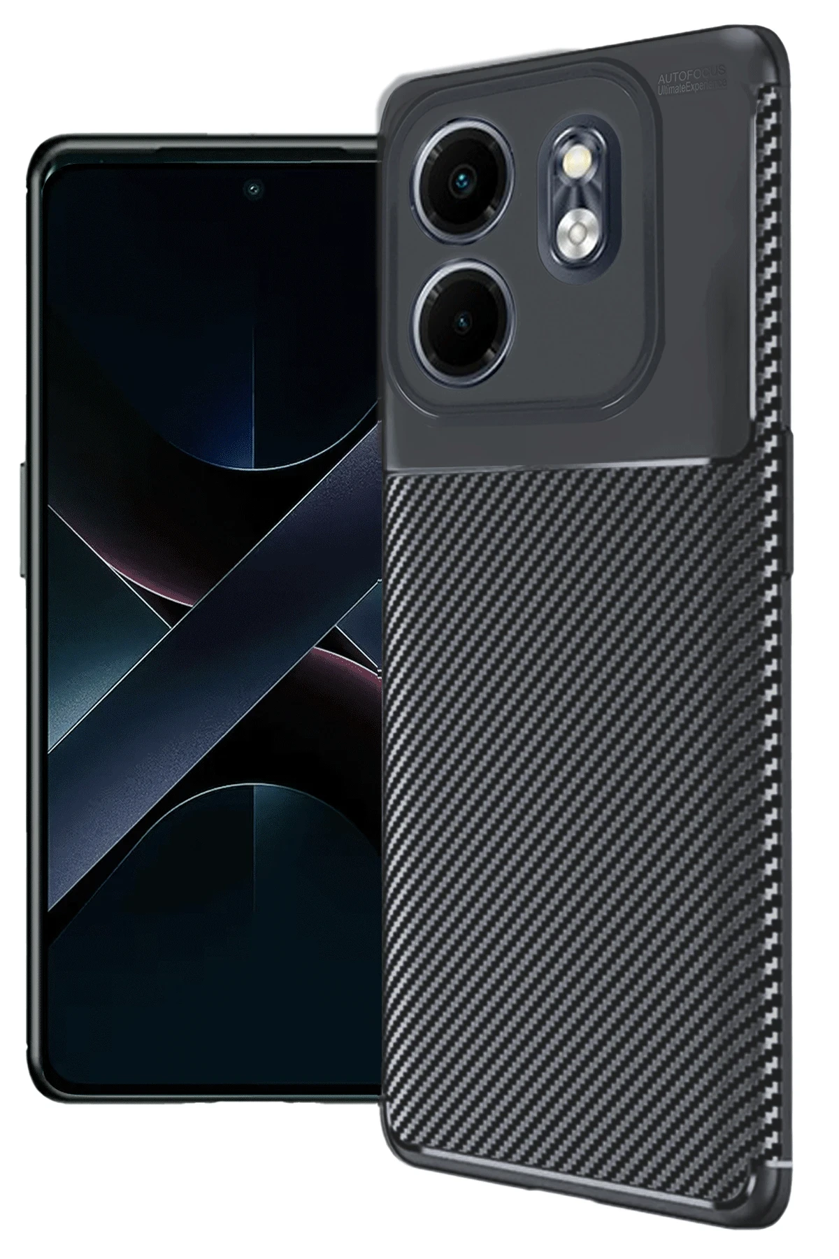 Newface İnfinix Hot 50i 4G Kılıf Auto Focus Karbon Kapak - Siyah