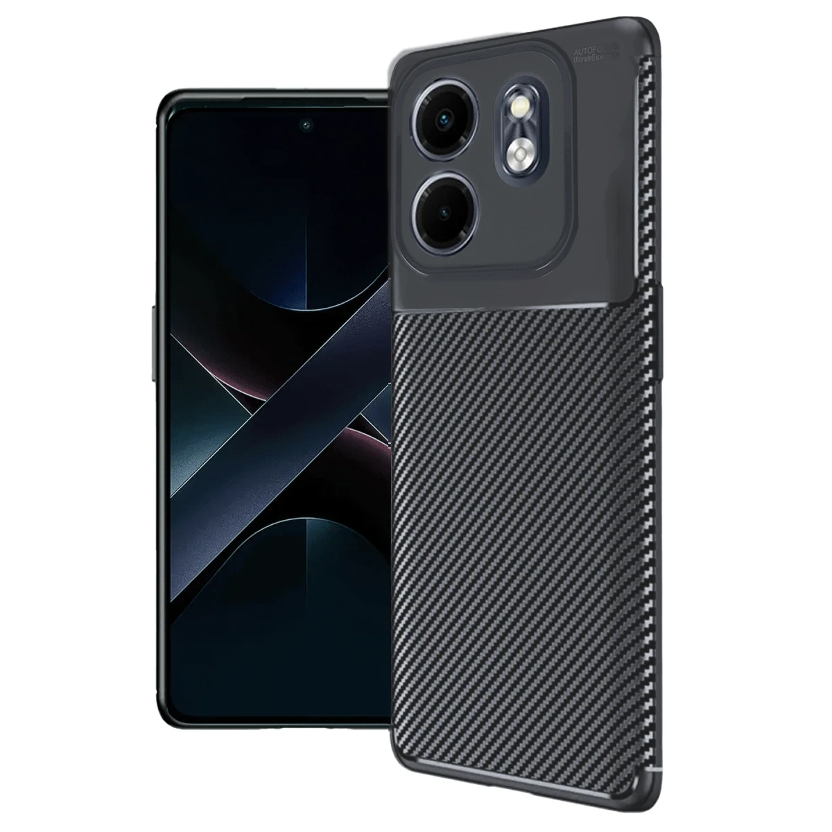Newface İnfinix Hot 50i 4G Kılıf Auto Focus Karbon Kapak - Siyah — görsel 4