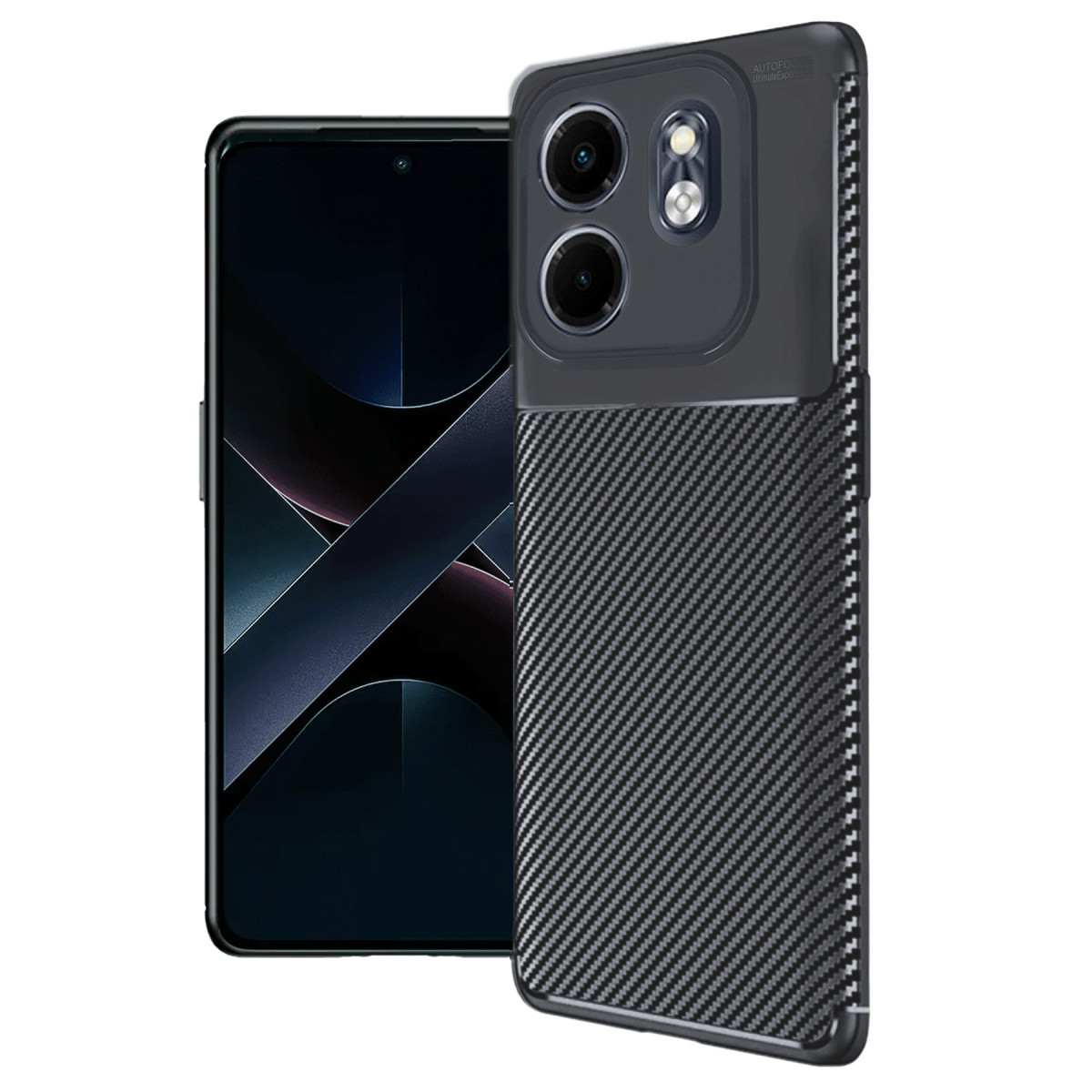 Newface İnfinix Hot 50i 4G Kılıf Auto Focus Karbon Kapak - Siyah — görsel 7