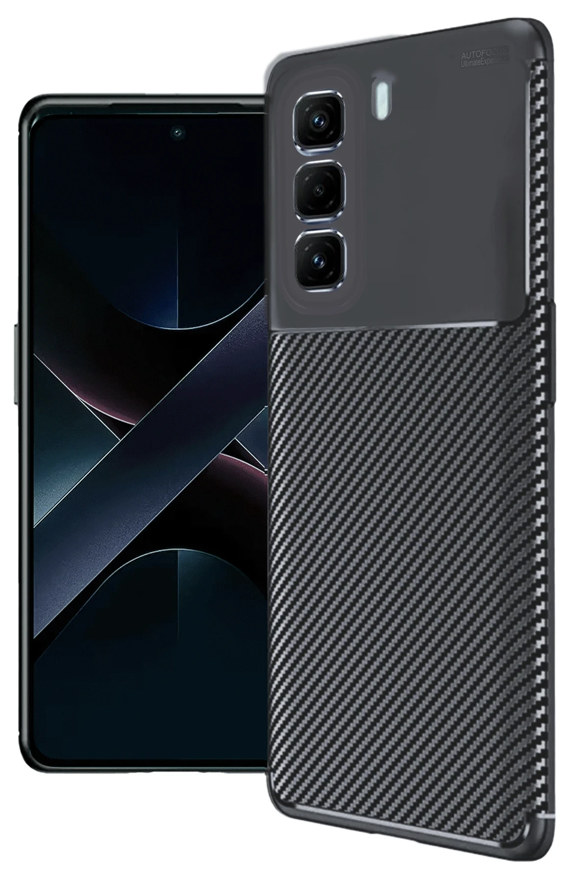 Newface İnfinix Hot 50 4G Kılıf Auto Focus Karbon Kapak - Siyah