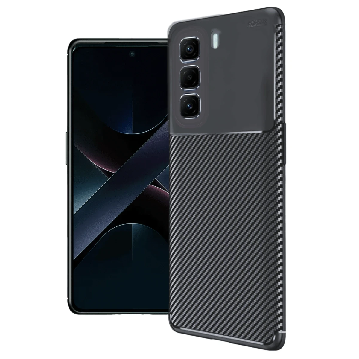 Newface İnfinix Hot 50 4G Kılıf Auto Focus Karbon Kapak - Siyah — görsel 4