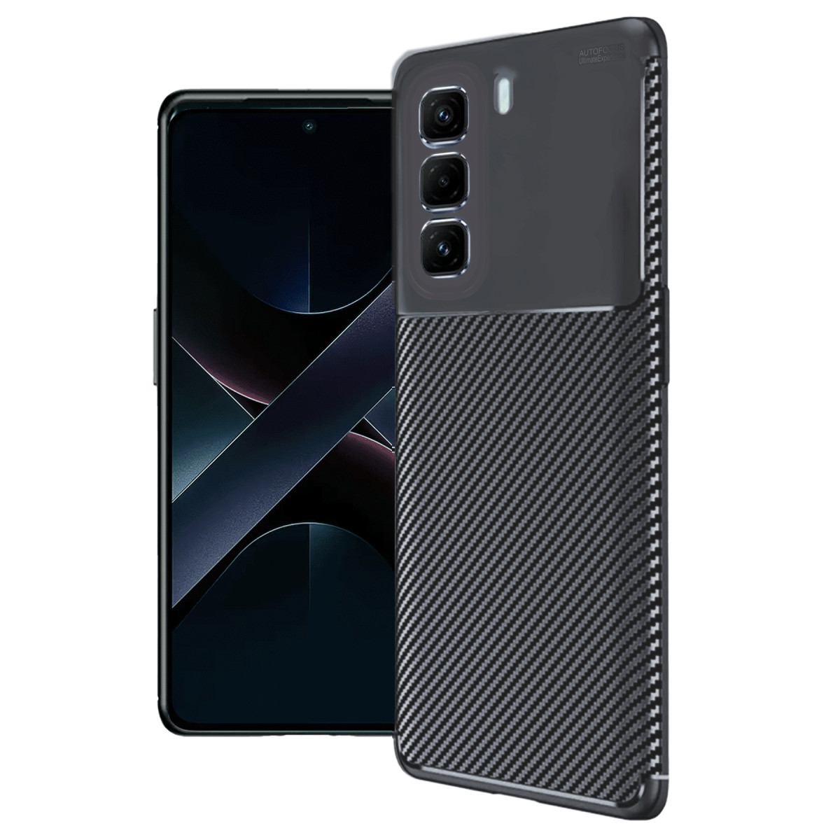 Newface İnfinix Hot 50 4G Kılıf Auto Focus Karbon Kapak - Siyah — görsel 7