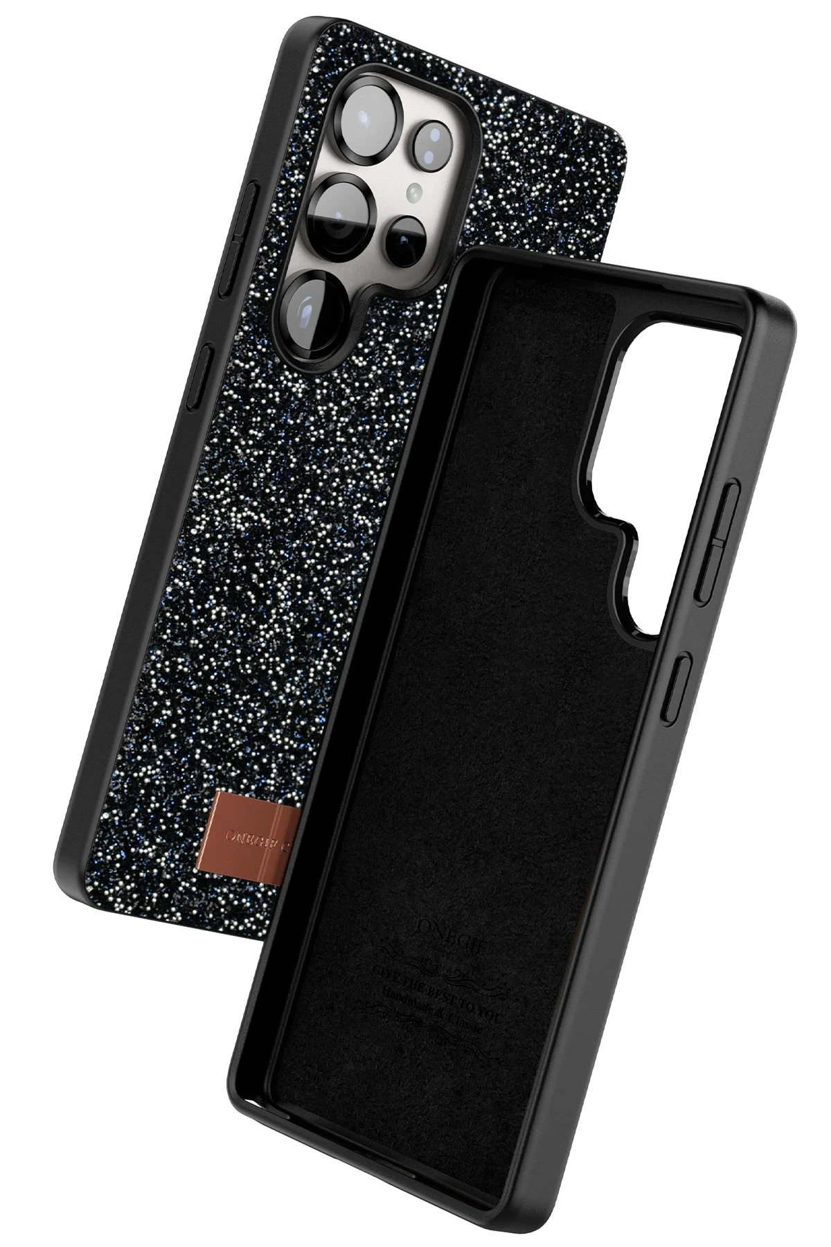 Onegif Samsung Galaxy S25 Ultra Bright Simli Kapak - Siyah