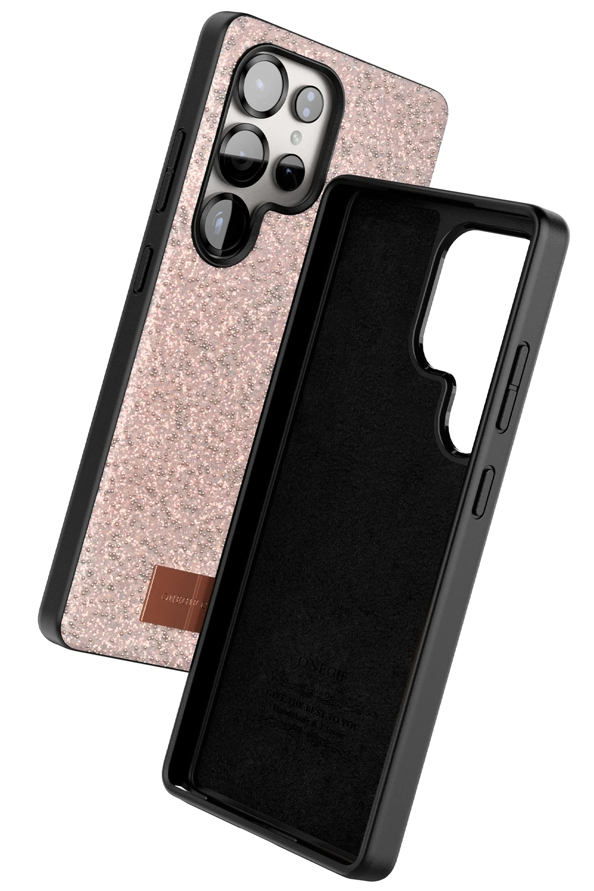 Onegif Samsung Galaxy S25 Ultra Bright Simli Kapak - Pembe