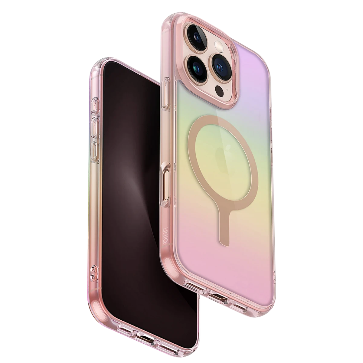 Uniq Apple iPhone 16 Pro Max Iridescia Magsafe Kapak - Pembe Rainbow