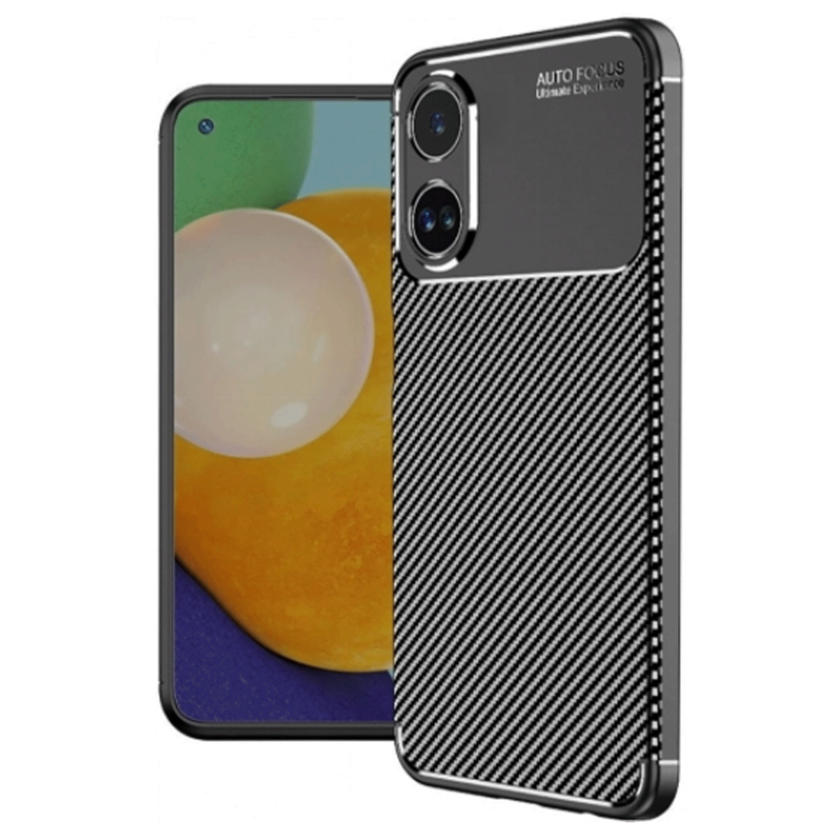 Newface Oppo A38 Kılıf Auto Focus Karbon Kapak - Siyah — görsel 5