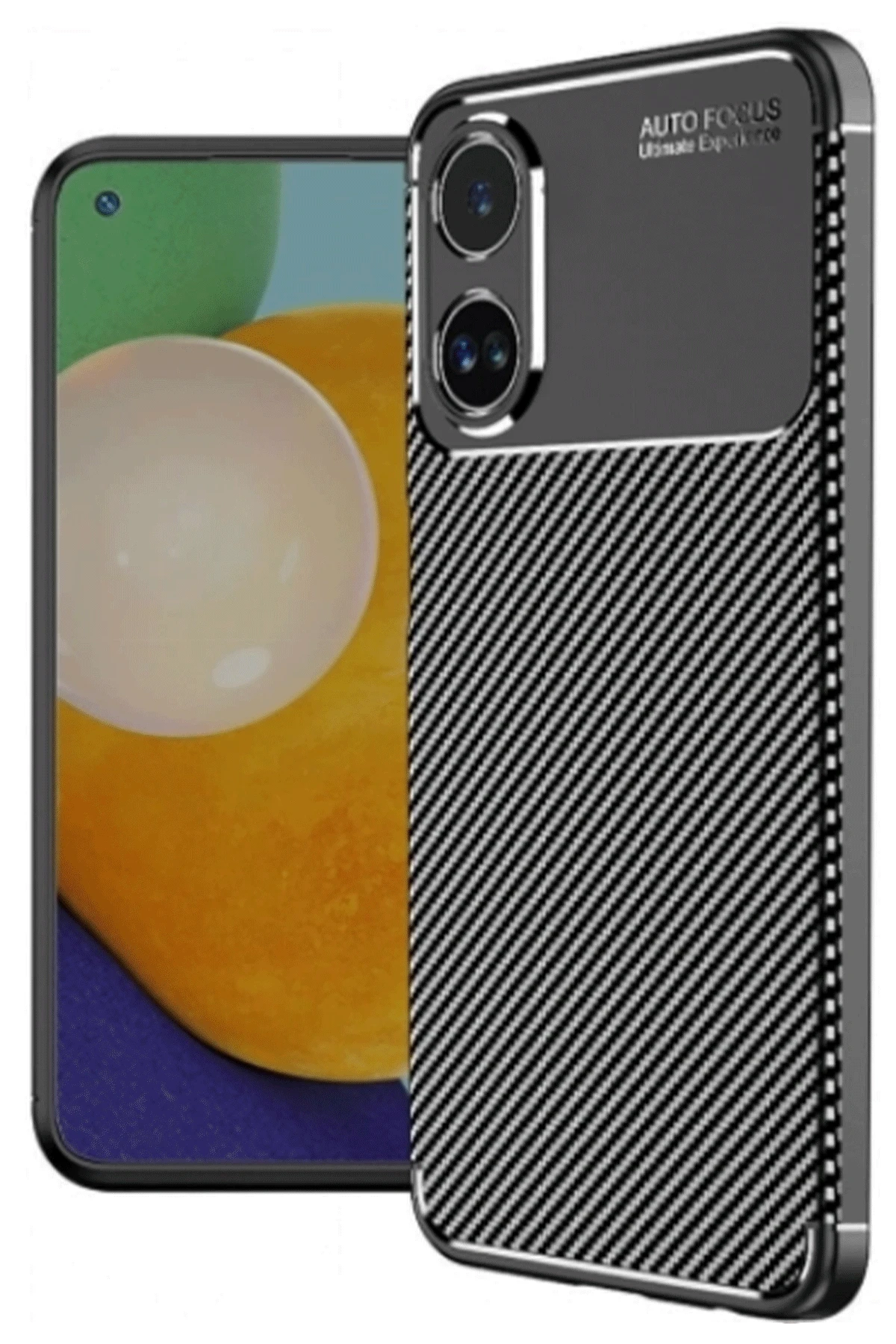 Newface Oppo A60 Kılıf Auto Focus Karbon Kapak - Siyah