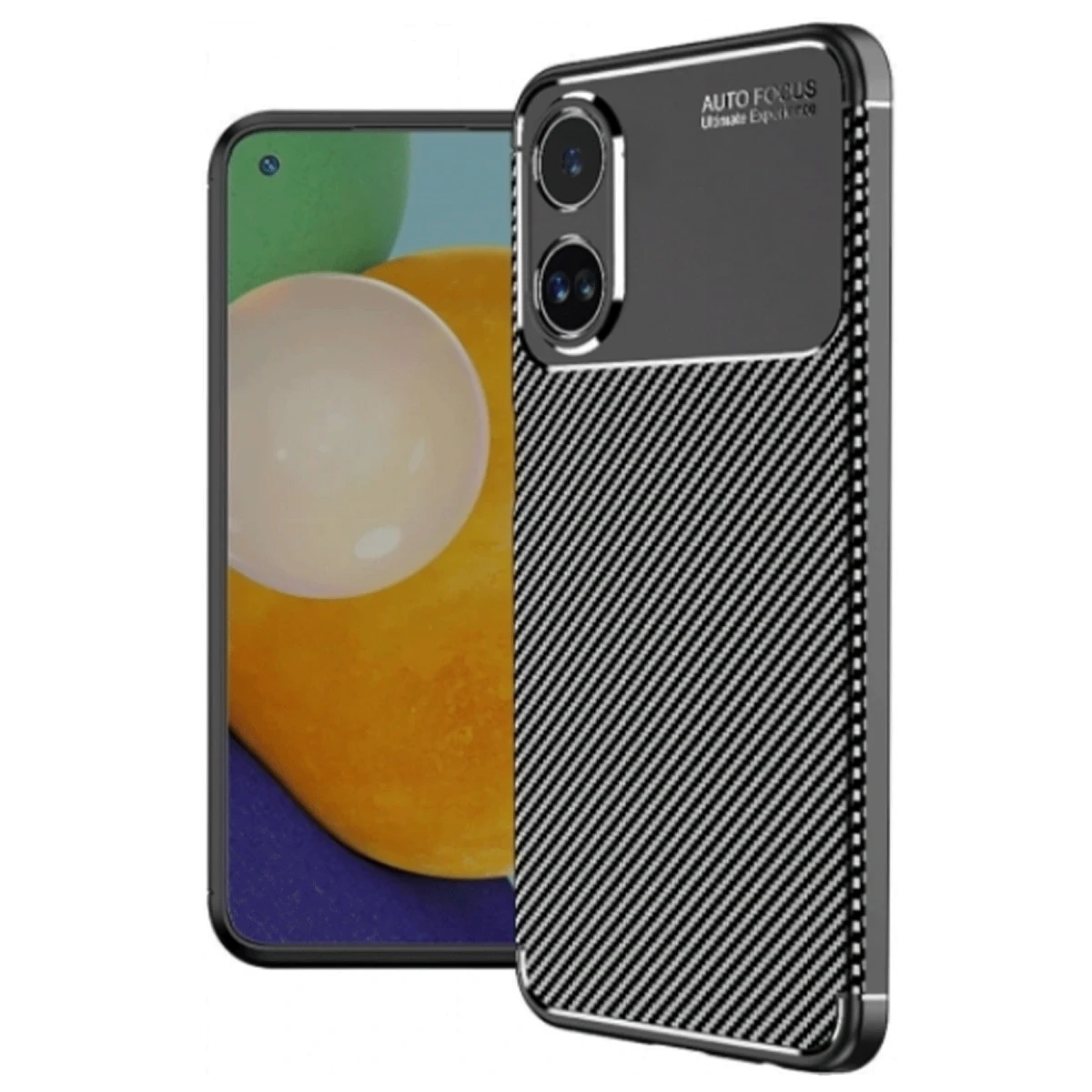 Newface Oppo A60 Kılıf Auto Focus Karbon Kapak - Siyah — görsel 3