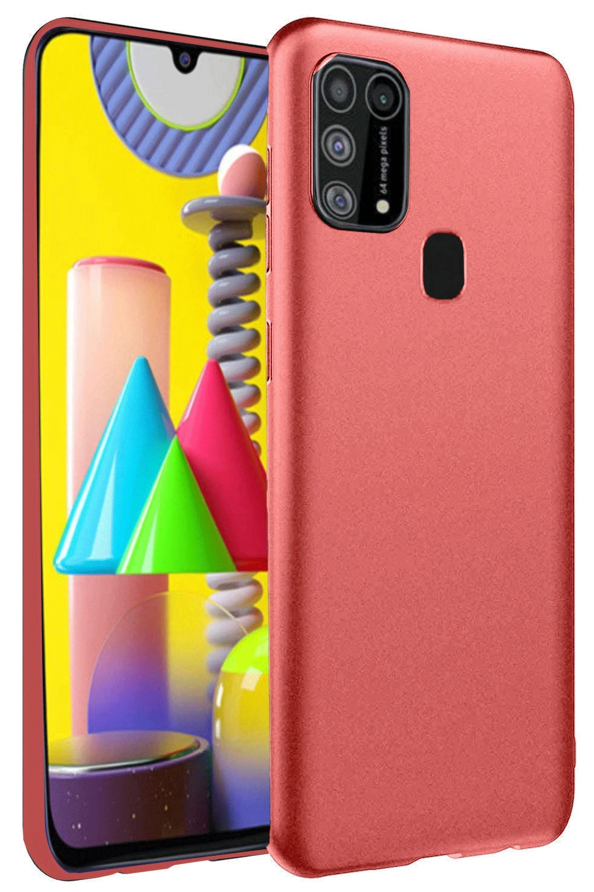 Newface Samsung Galaxy M31 Kılıf Nano içi Kadife Silikon - Kiremit