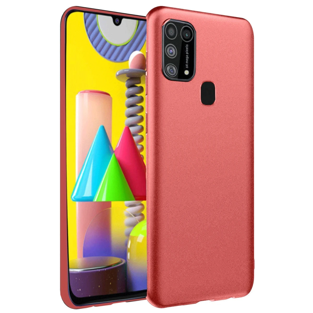 Newface Samsung Galaxy M31 Kılıf Nano içi Kadife Silikon - Kiremit — görsel 3