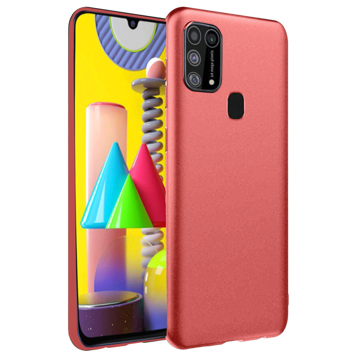 Newface Samsung Galaxy M31 Kılıf Nano içi Kadife Silikon - Kiremit — görsel 5