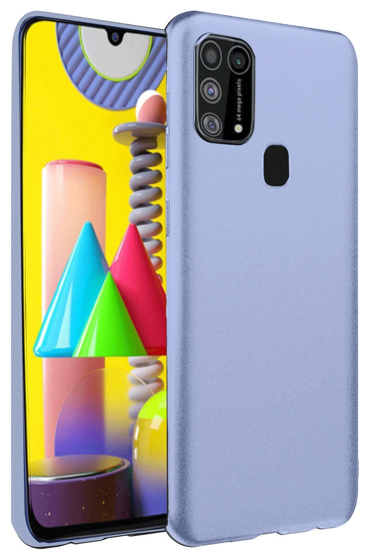 Newface Samsung Galaxy M31 Kılıf Nano içi Kadife Silikon - Lila