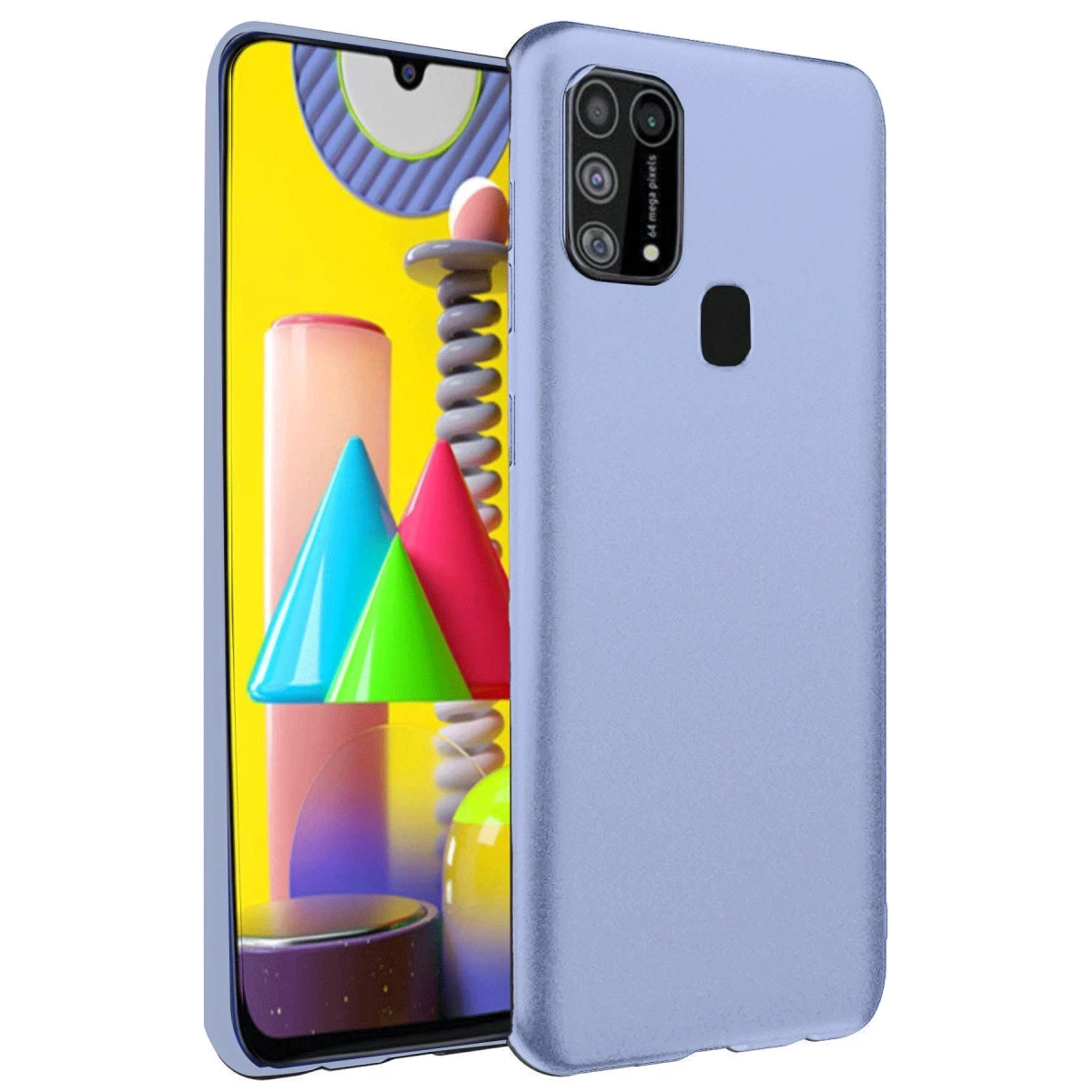 Newface Samsung Galaxy M31 Kılıf Nano içi Kadife Silikon - Lila