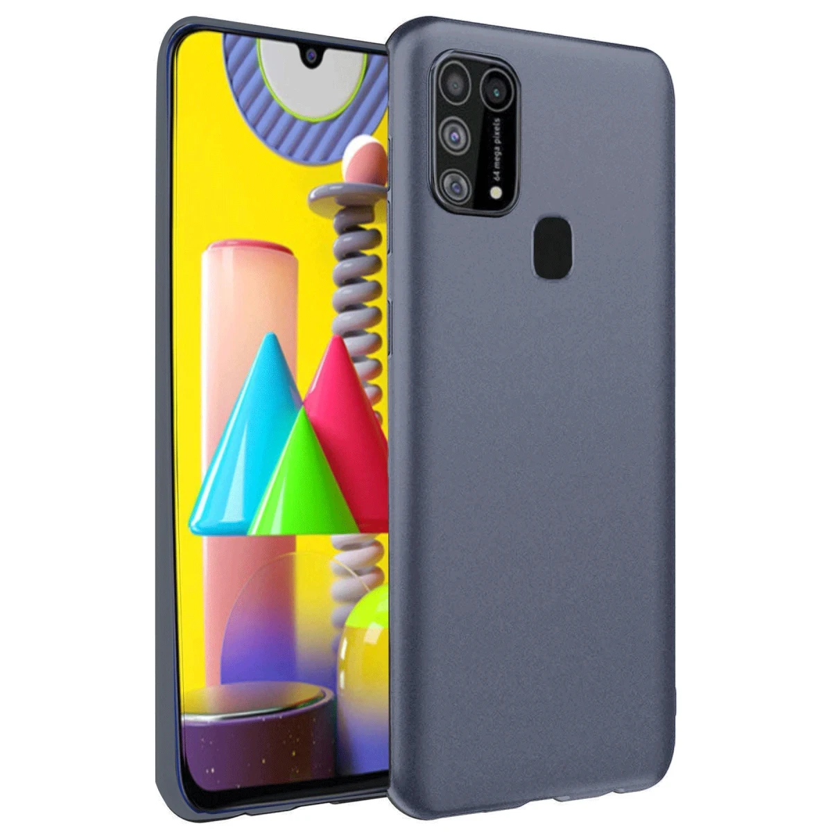 Newface Samsung Galaxy M31 Kılıf Nano içi Kadife Silikon - Gri