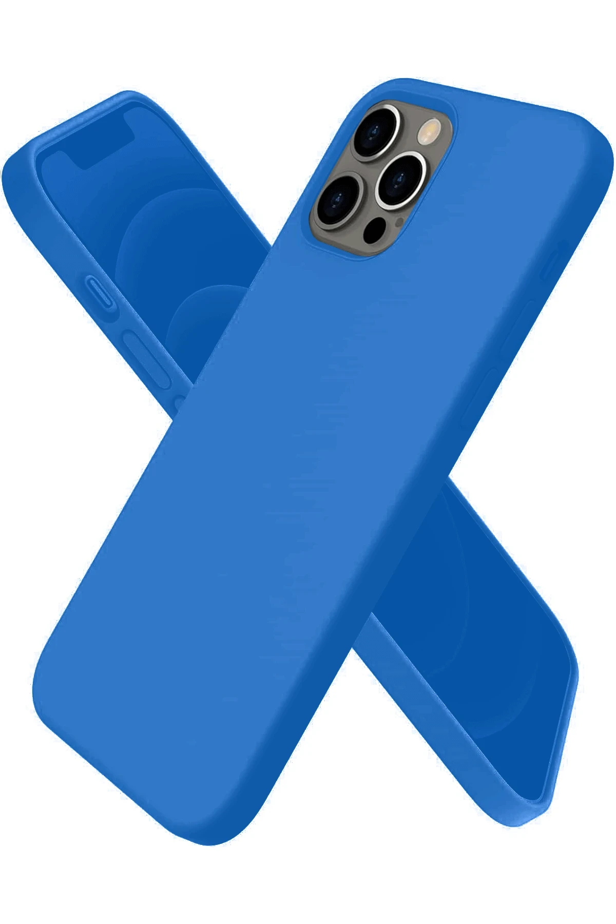 Newface iPhone 12 Pro Max Kılıf First Silikon - Mavi