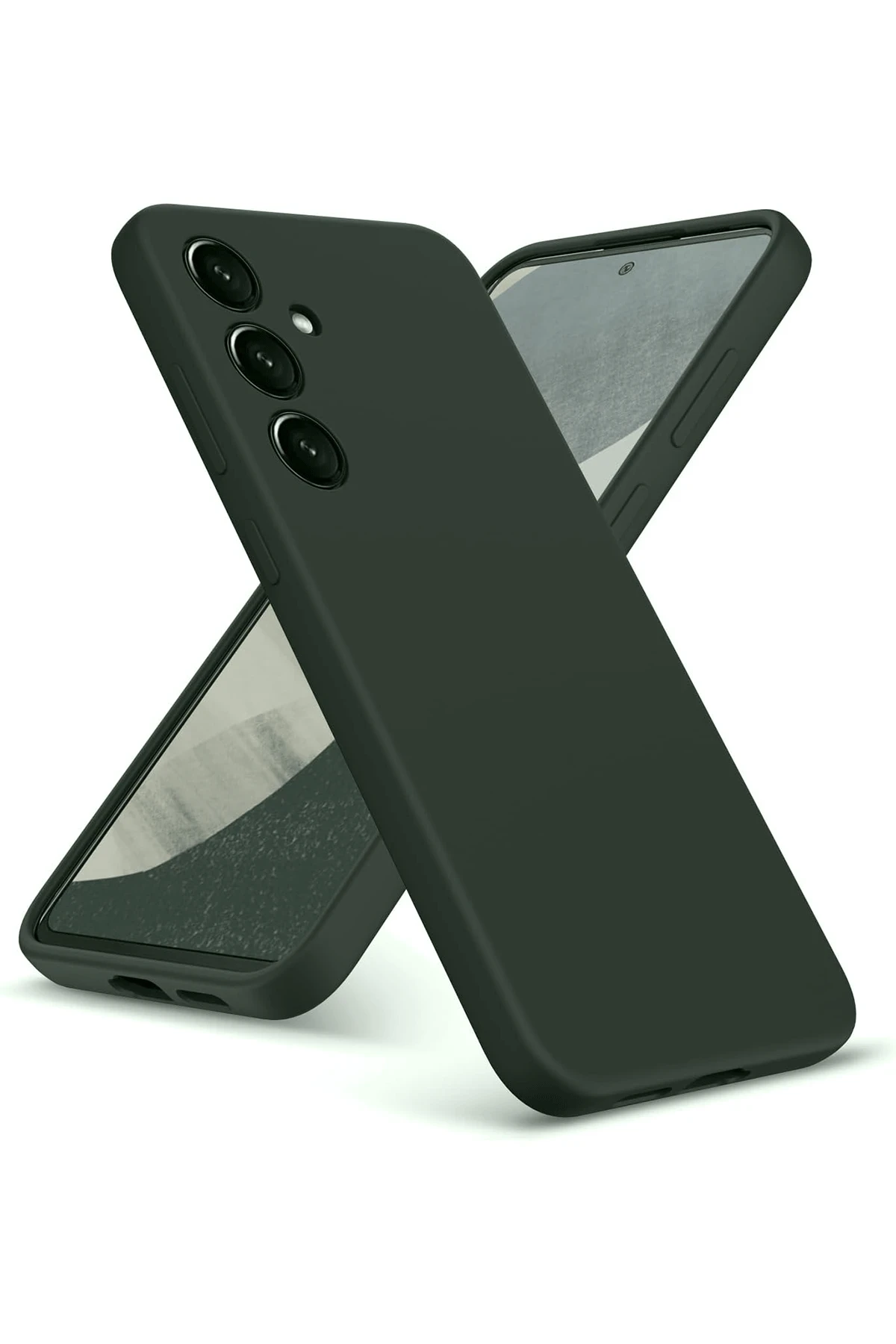 Newface Samsung Galaxy A36 Kılıf Nano içi Kadife Silikon - Koyu Yeşil
