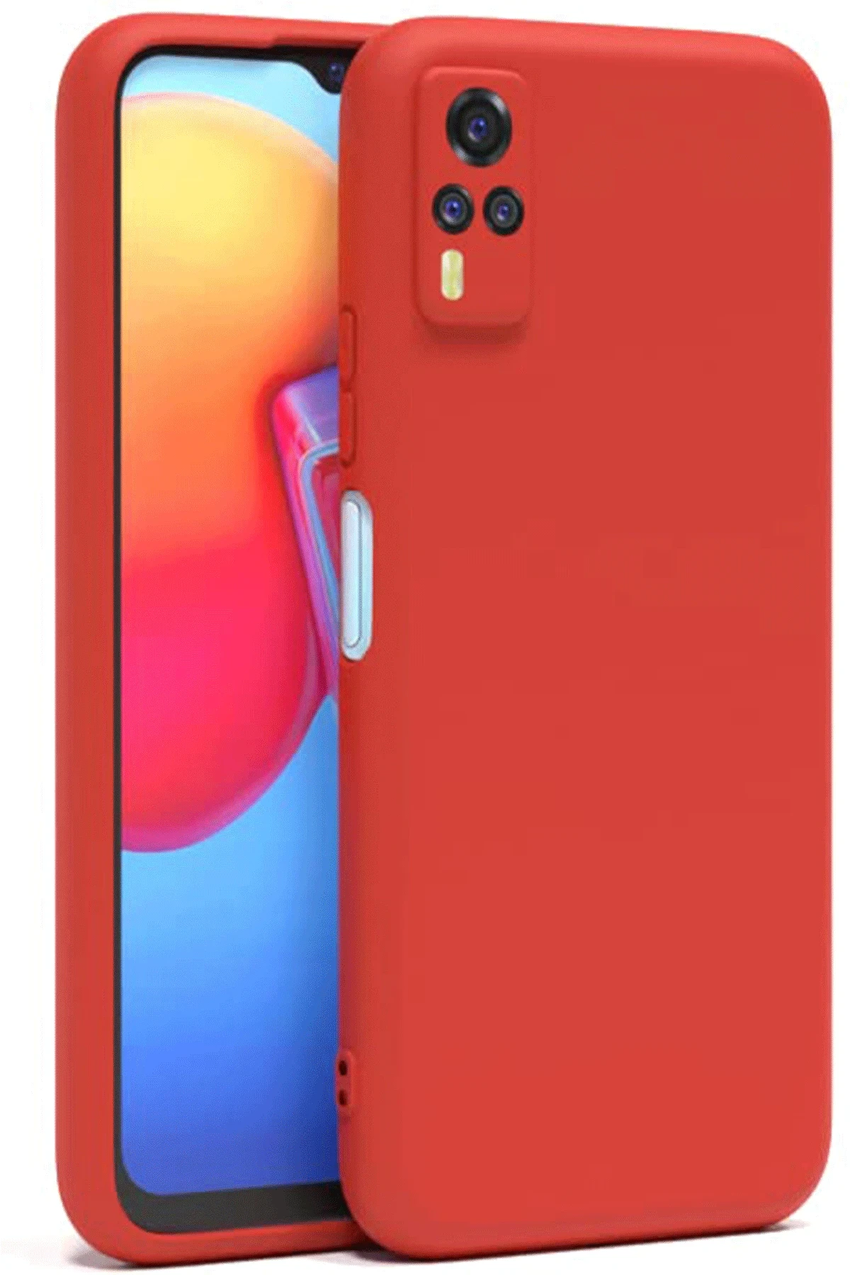 Newface Vivo Y53S Kılıf Nano içi Kadife Silikon - Kırmızı