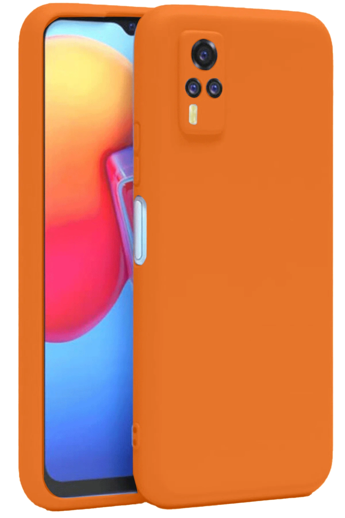 Newface Vivo Y53S Kılıf Nano içi Kadife Silikon - Turuncu