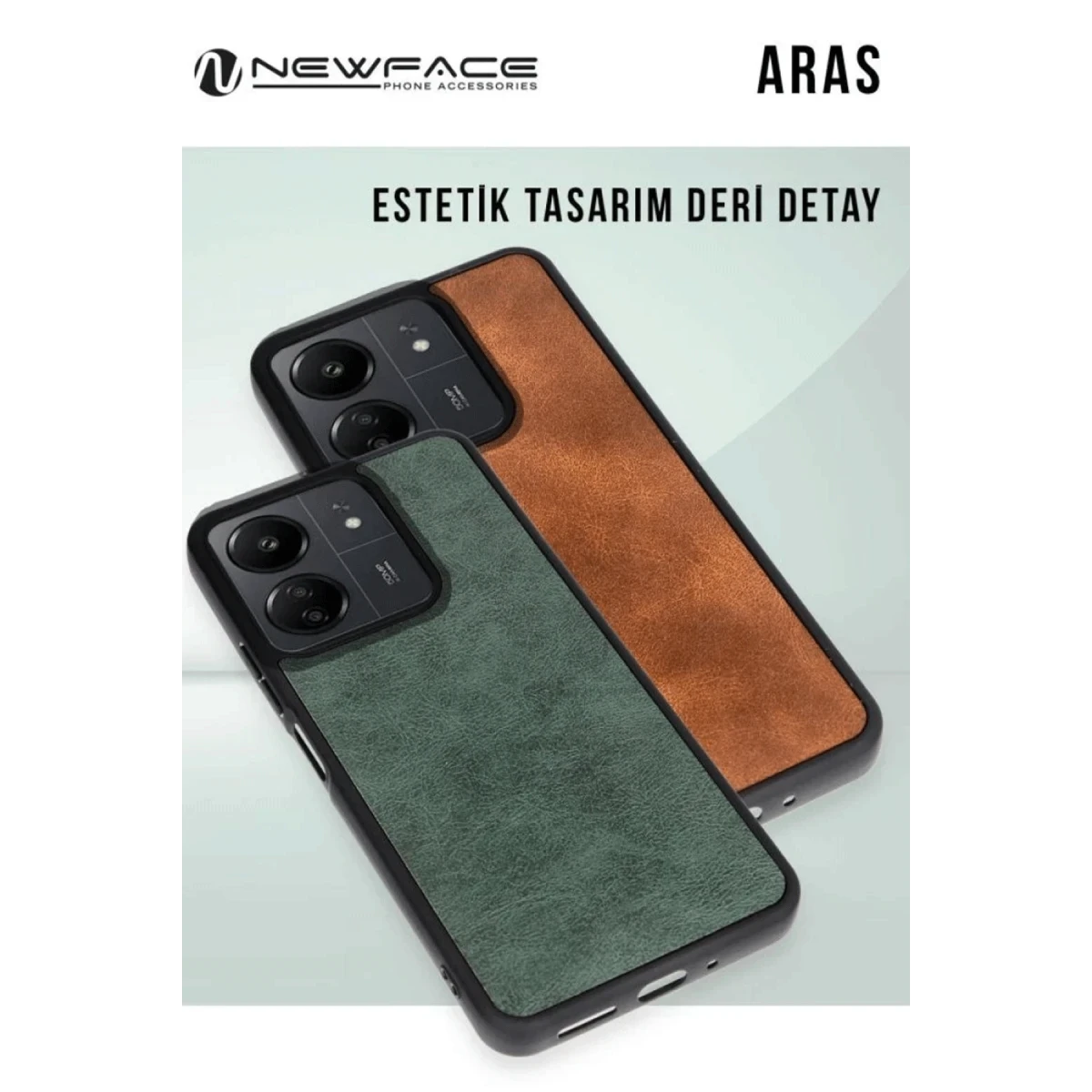 Newface Xiaomi Redmi 14C Kılıf Aras Deri Kapak - Siyah — görsel 4