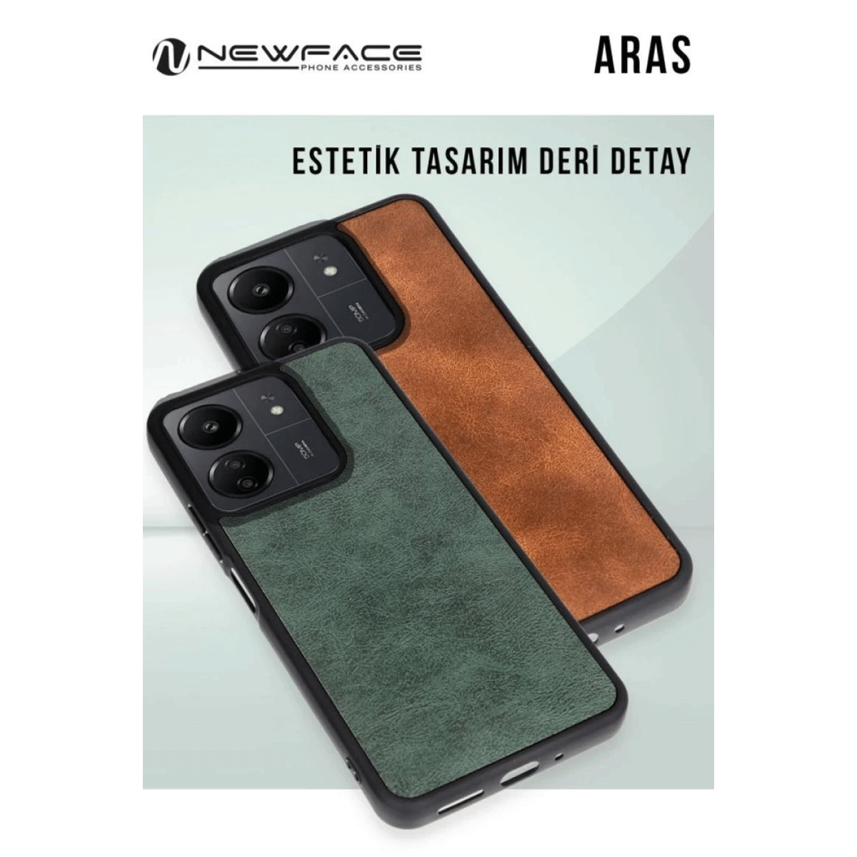 Newface Xiaomi Redmi 14C Kılıf Aras Deri Kapak - Siyah — görsel 6