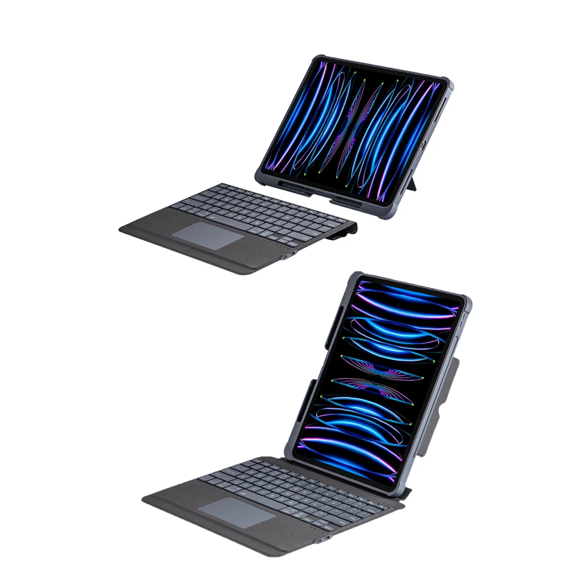 Newface Apple T5509D iPad Pro 12.9 (2022) Kılıf Palermo Ledli Klavyeli Standlı Tablet Kılıfı - Siyah — görsel 7