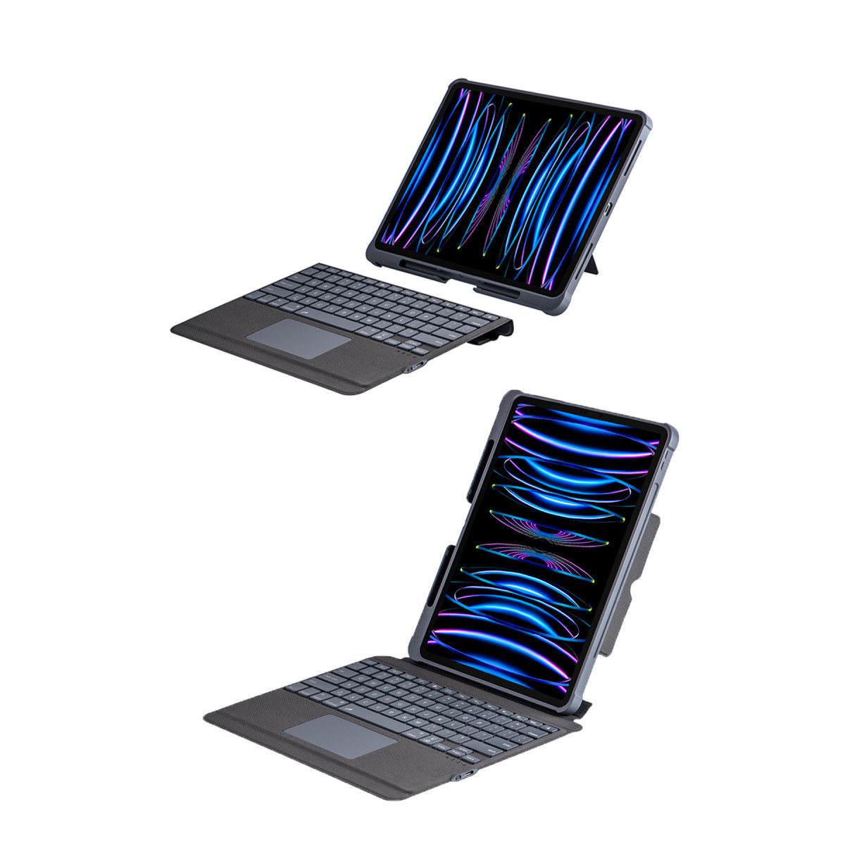 Newface Apple T5509D iPad Pro 12.9 (2022) Kılıf Palermo Ledli Klavyeli Standlı Tablet Kılıfı - Siyah — görsel 12