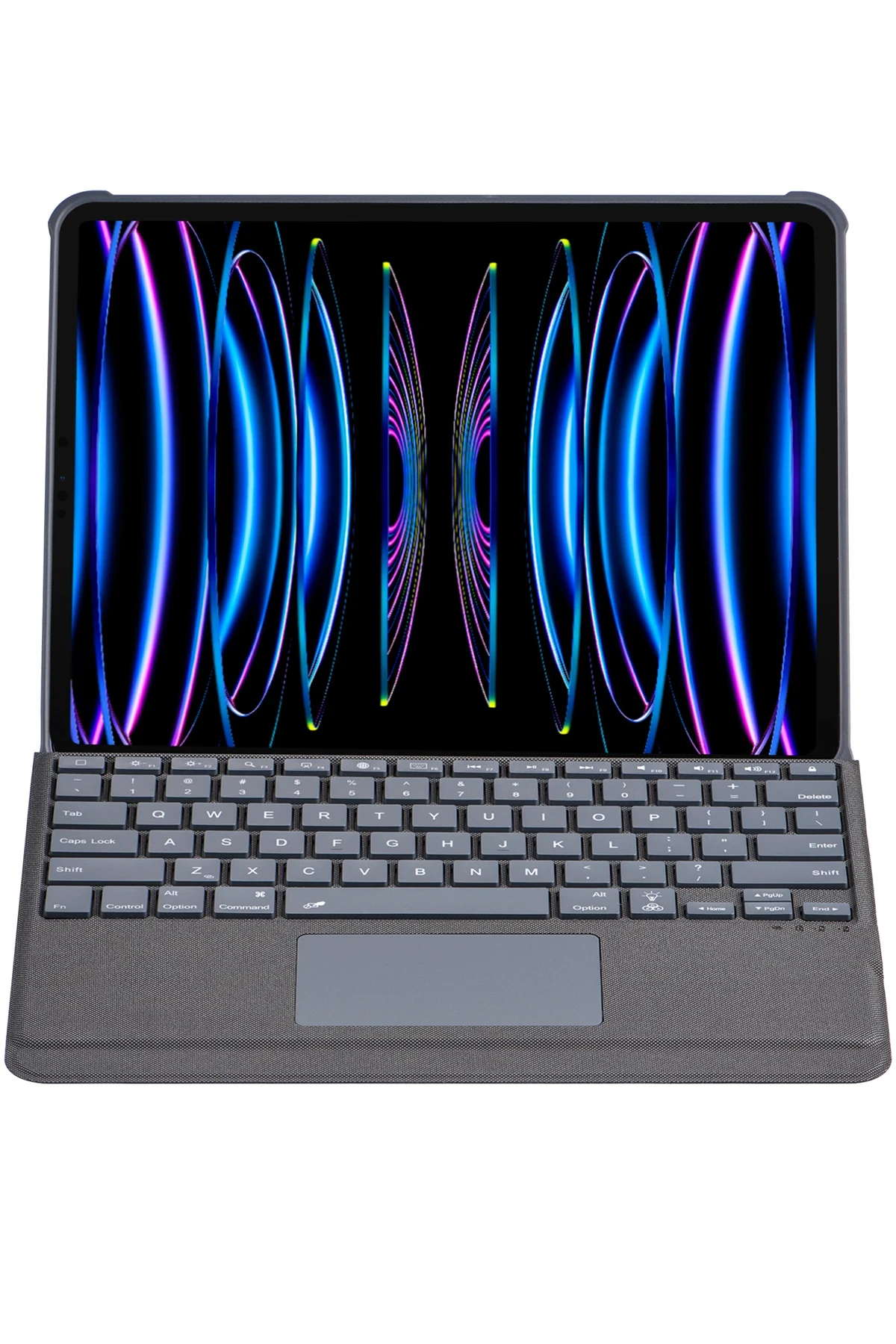 Newface T5509D iPad Pro 12.9 (2022) Kılıf Palermo Ledli Klavyeli Standlı Tablet Kılıfı - Siyah