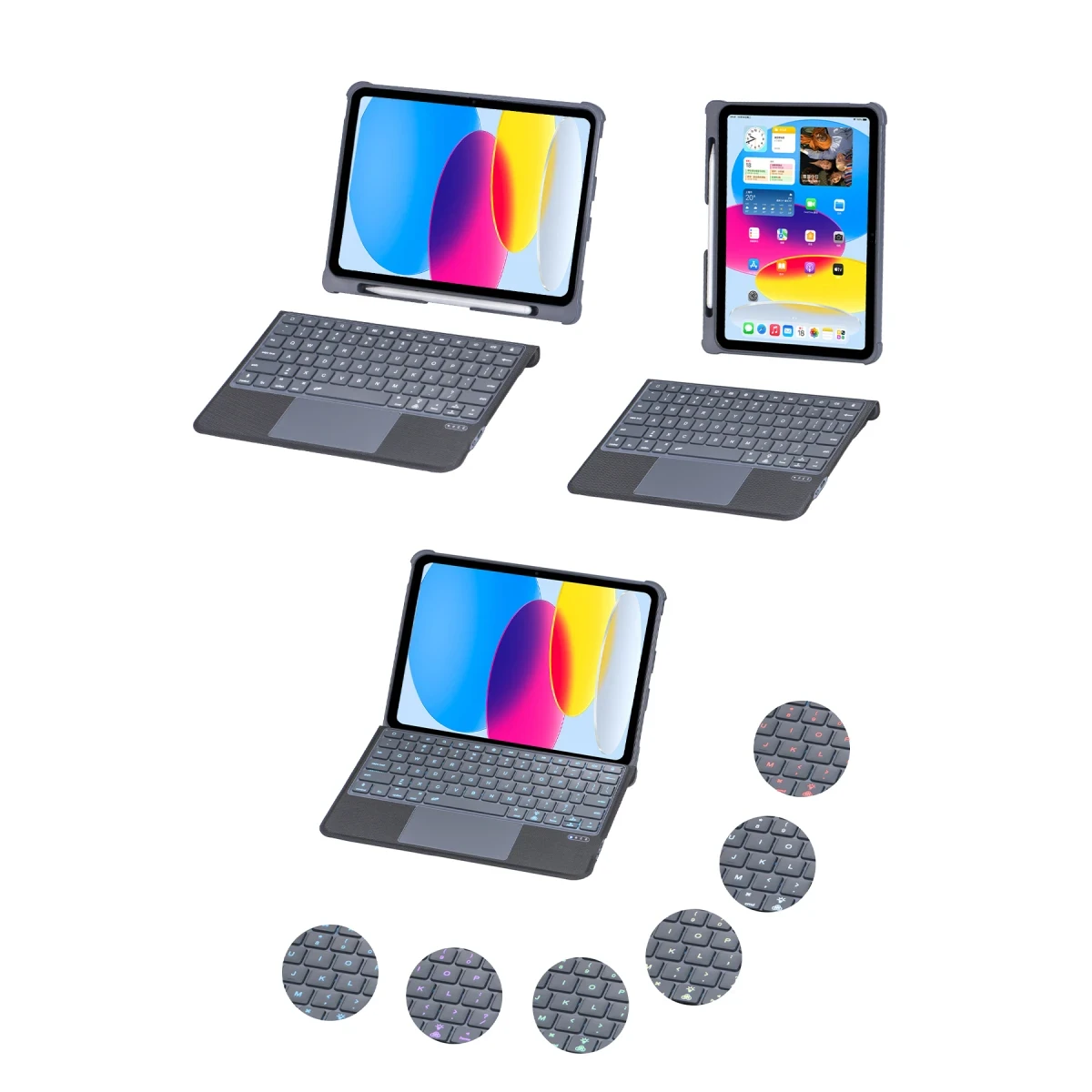 Newface Apple T5508D iPad 2022 10.9 (10.Nesil) Kılıf Palermo Ledli Klavyeli Standlı Tablet Kılıfı - Siyah — görsel 10