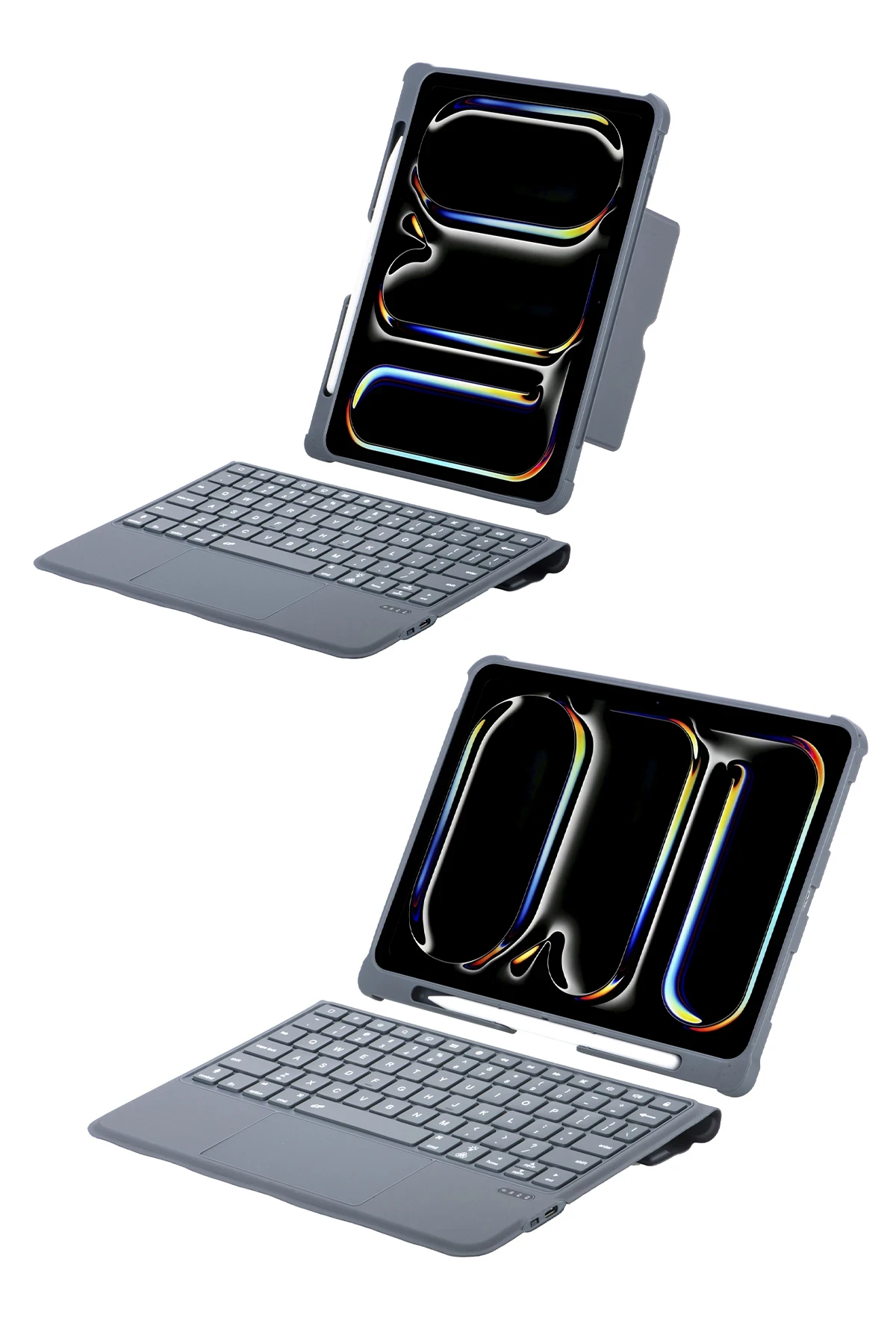 Newface T5504D iPad Pro 11 (2024) Kılıf Palermo Ledli Klavyeli Standlı Tablet Kılıfı - Siyah