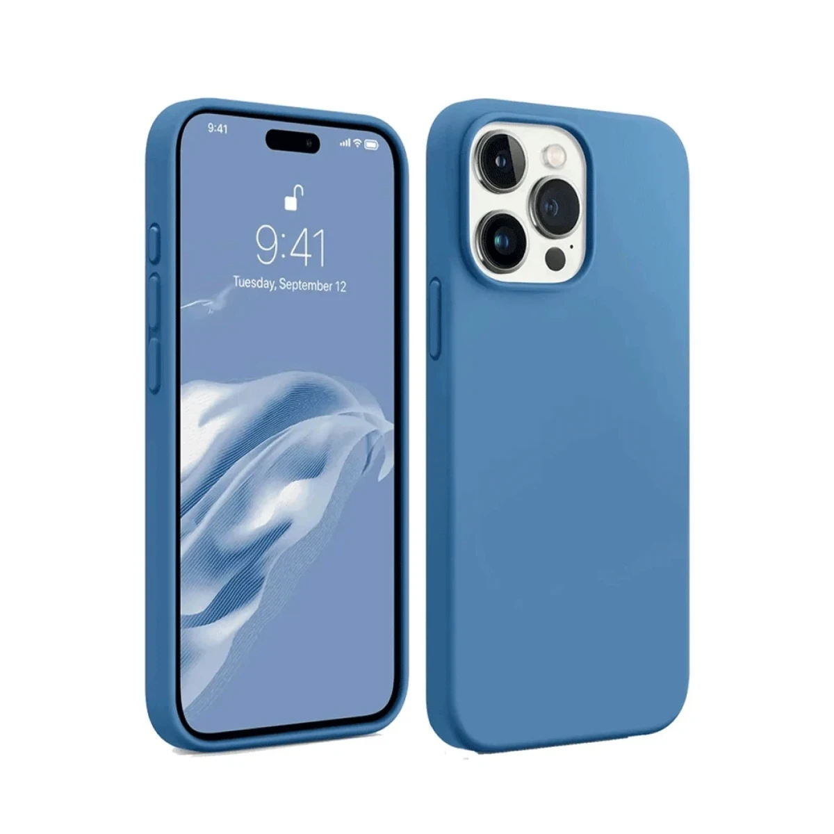 Newface Apple iPhone 15 Pro Max Kılıf First Silikon - Mavi