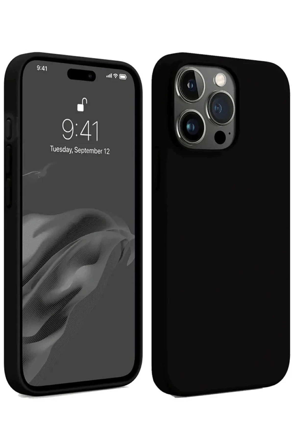 Newface iPhone 15 Pro Max Kılıf First Silikon - Siyah