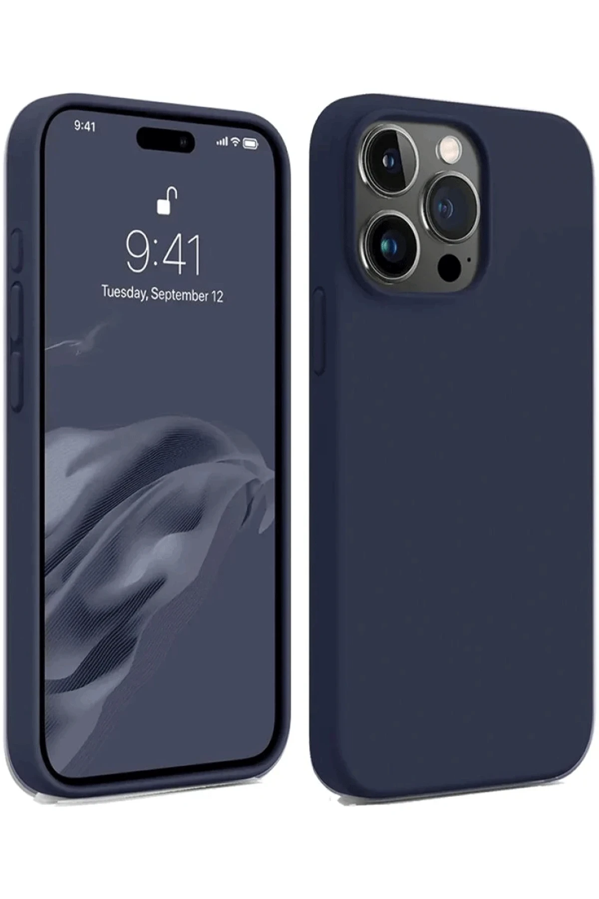 Newface iPhone 15 Pro Max Kılıf First Silikon - Lacivert