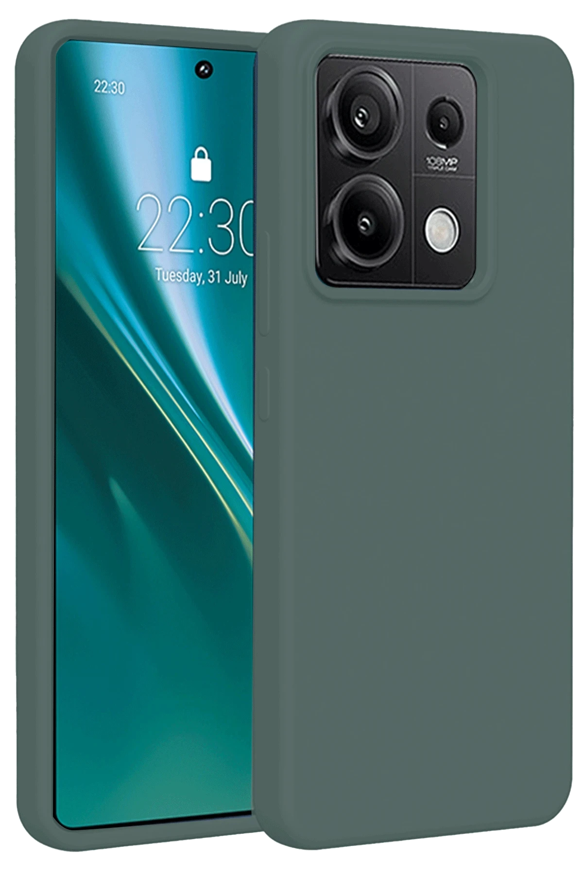 Newface Xiaomi Redmi Note 13 Pro 5G Kılıf First Silikon - Koyu Yeşil