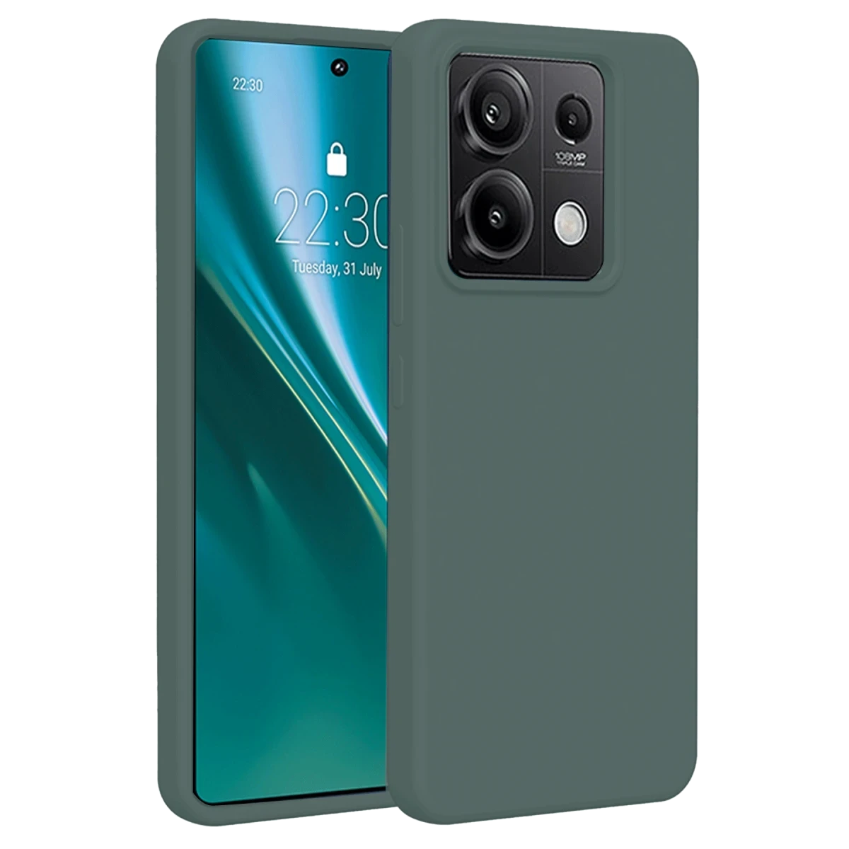 Newface Xiaomi Redmi Note 13 Pro 5G Kılıf First Silikon - Koyu Yeşil