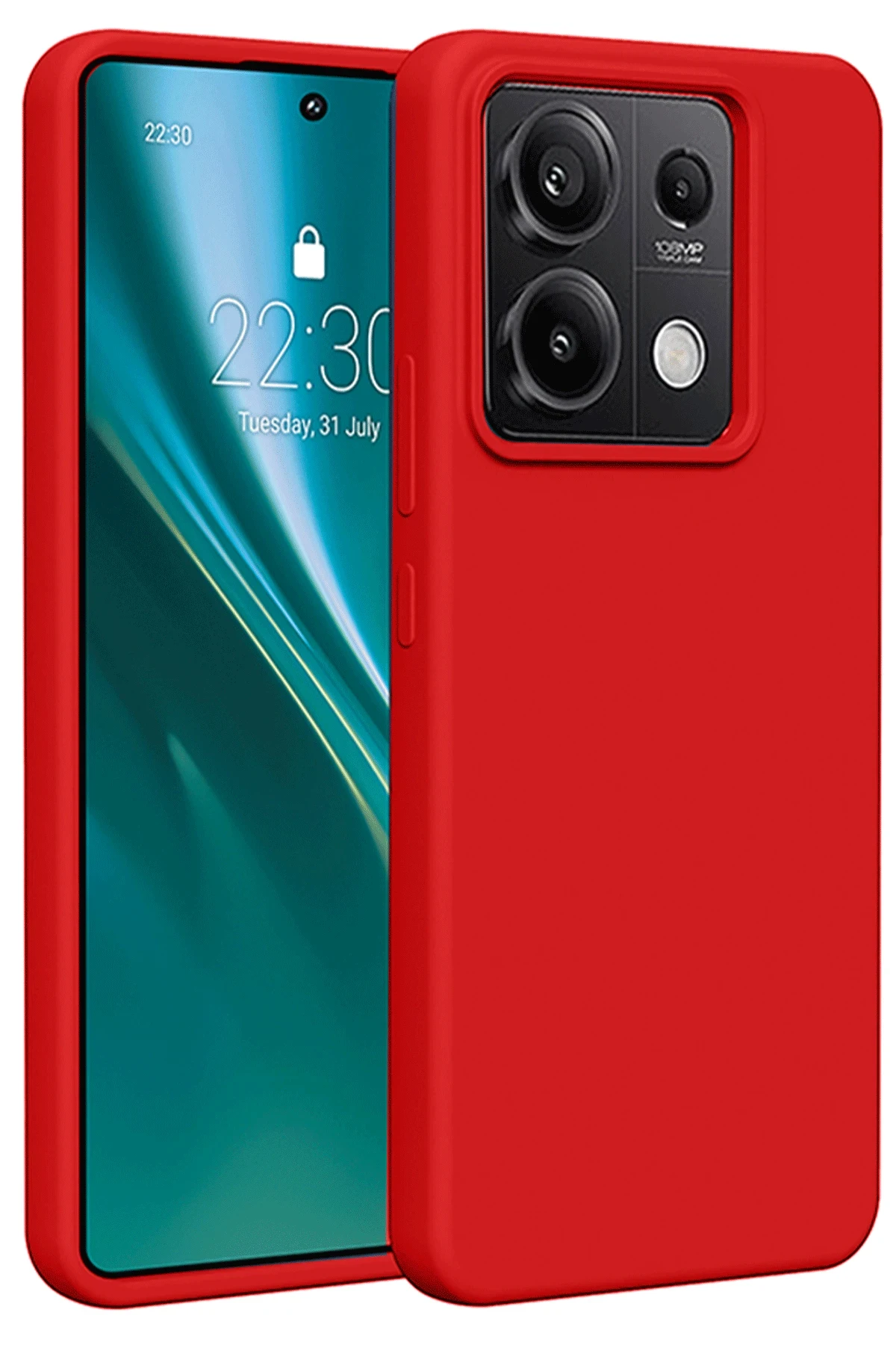 Newface Xiaomi Redmi Note 13 4G Kılıf First Silikon - Kırmızı