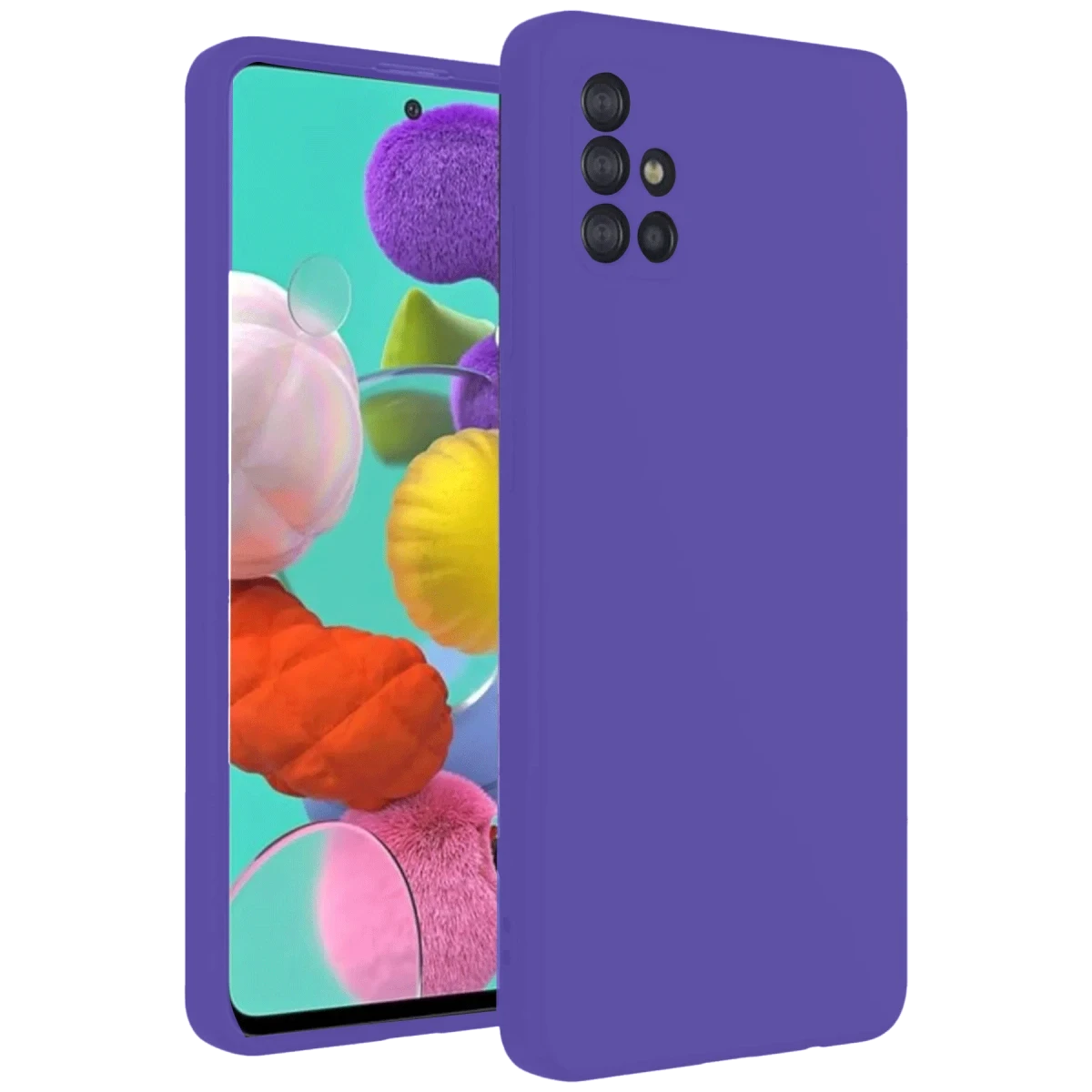 Newface Samsung Galaxy A31 Kılıf Nano içi Kadife Silikon - Mor