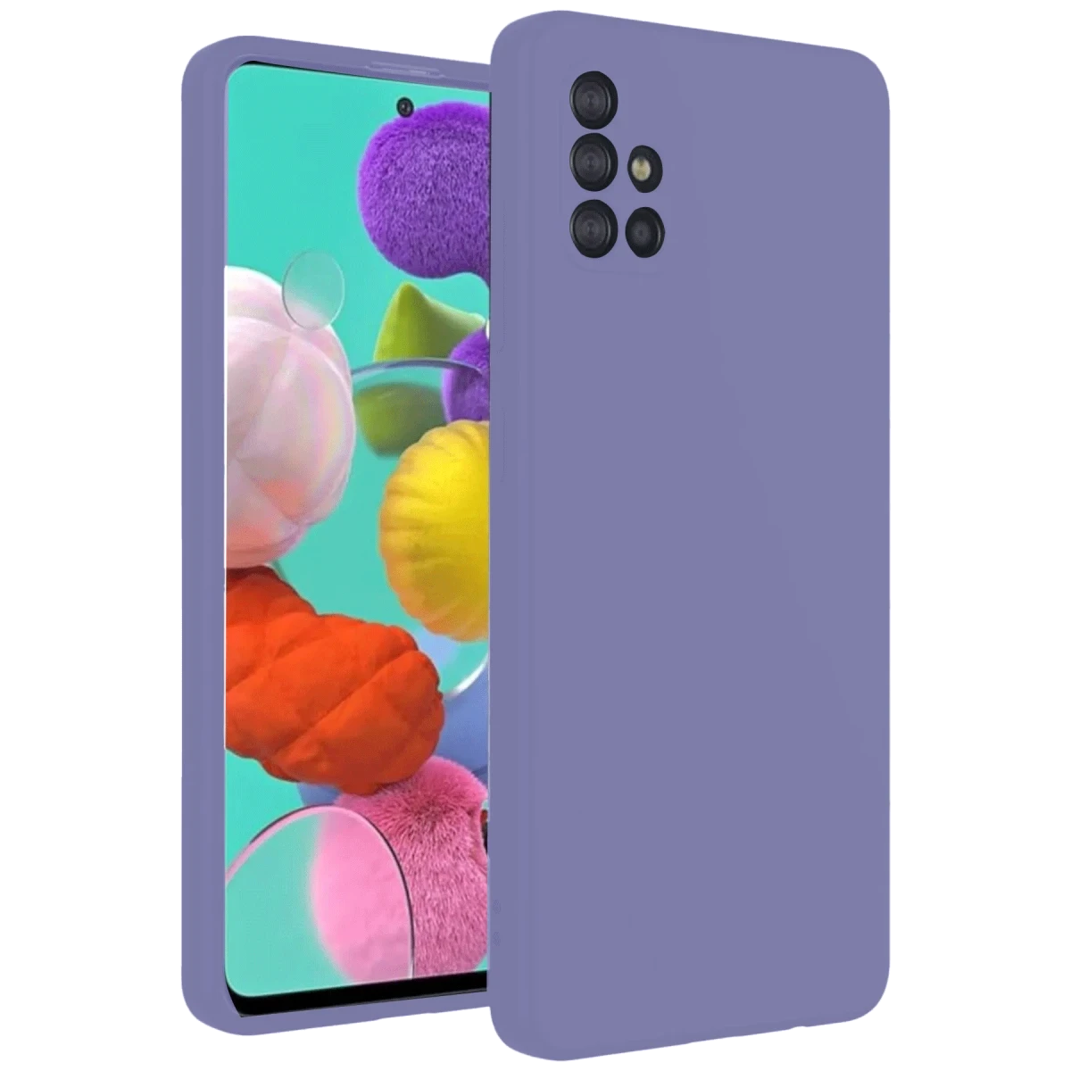 Newface Samsung Galaxy A31 Kılıf Nano içi Kadife Silikon - Lila