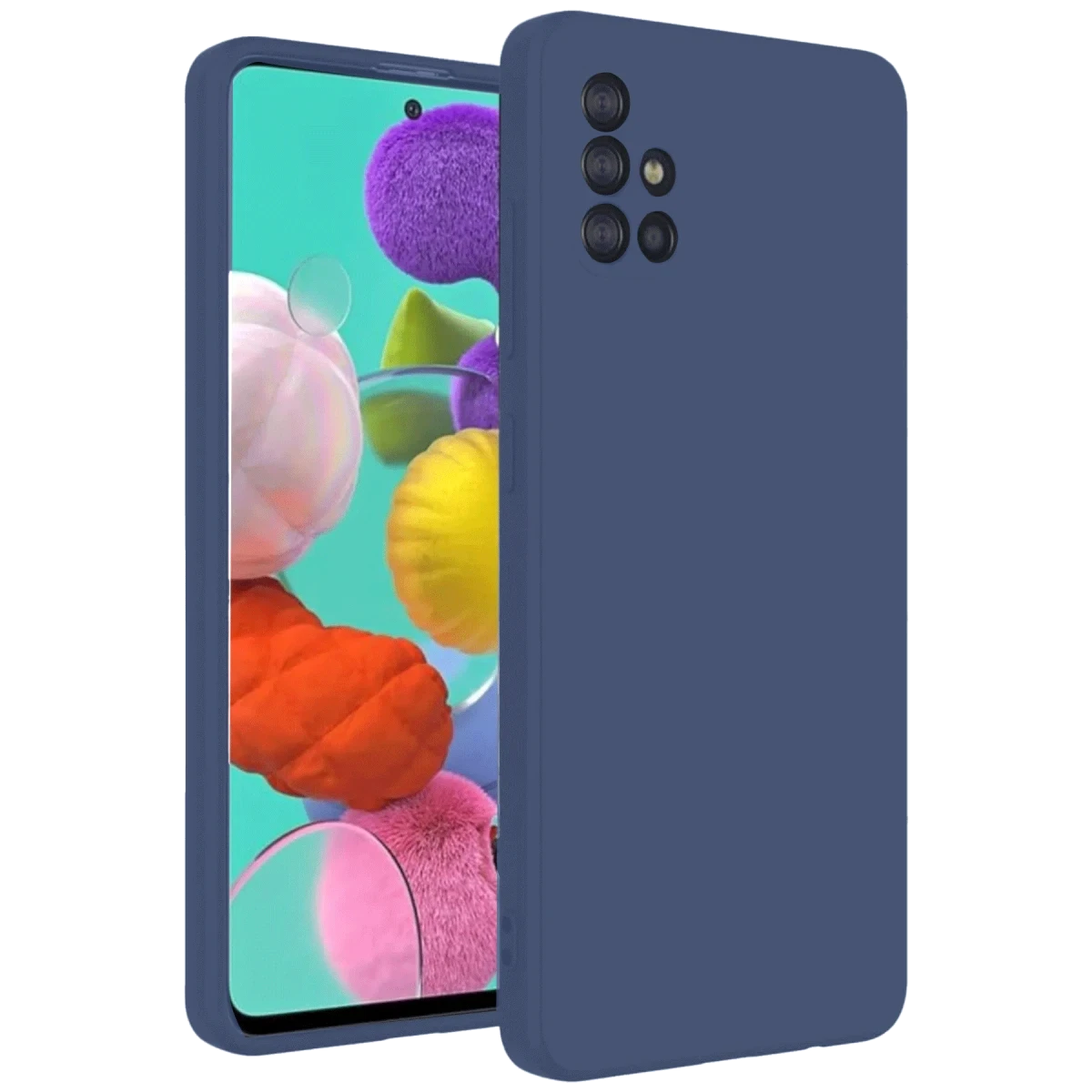 Newface Samsung Galaxy A31 Kılıf Nano içi Kadife Silikon - Lacivert