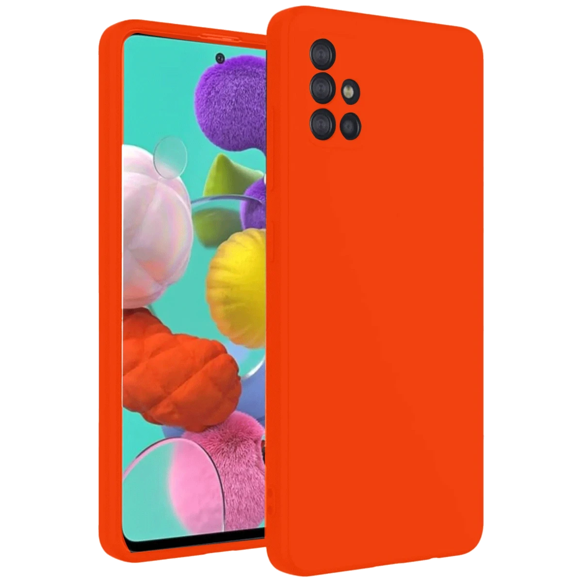 Newface Samsung Galaxy A31 Kılıf Nano içi Kadife Silikon - Turuncu